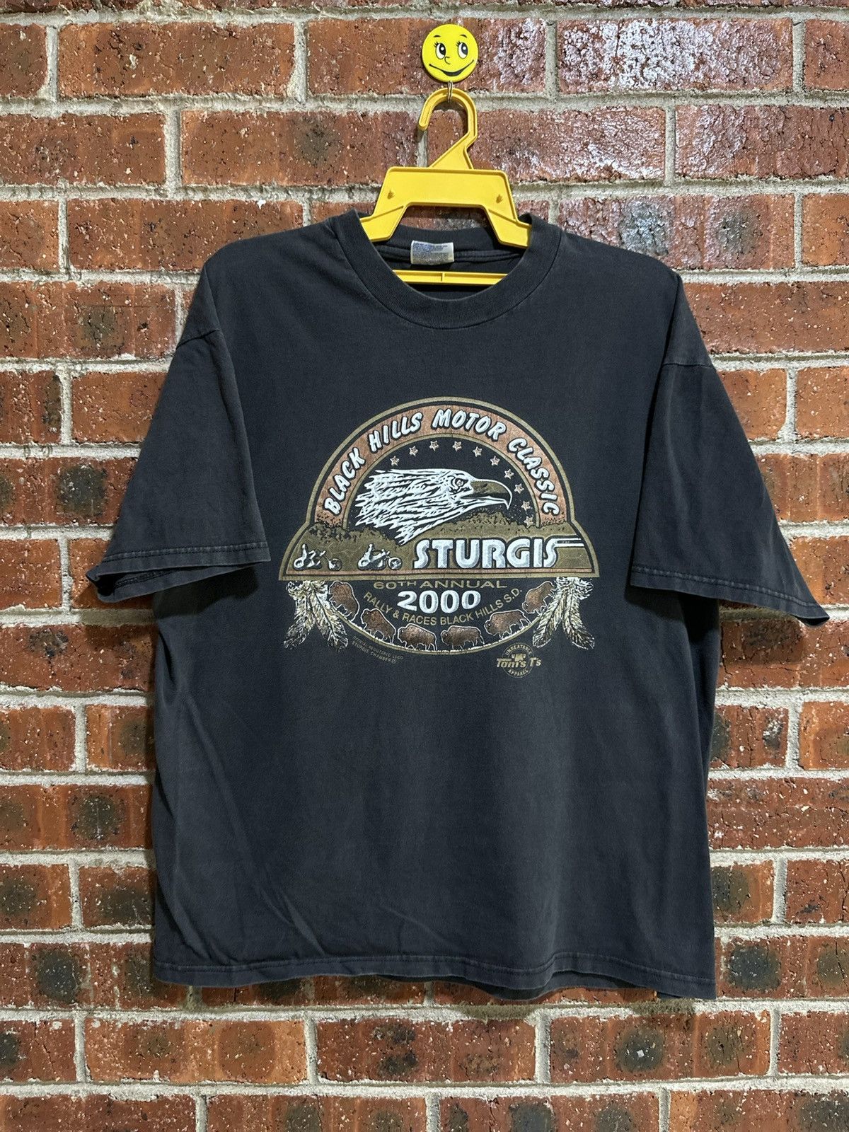 Hanes × Vintage Vintage Sturgis 60st Annual Rally Race Faded Tee Size US XL / EU 56 / 4 - 1 Thumbnail