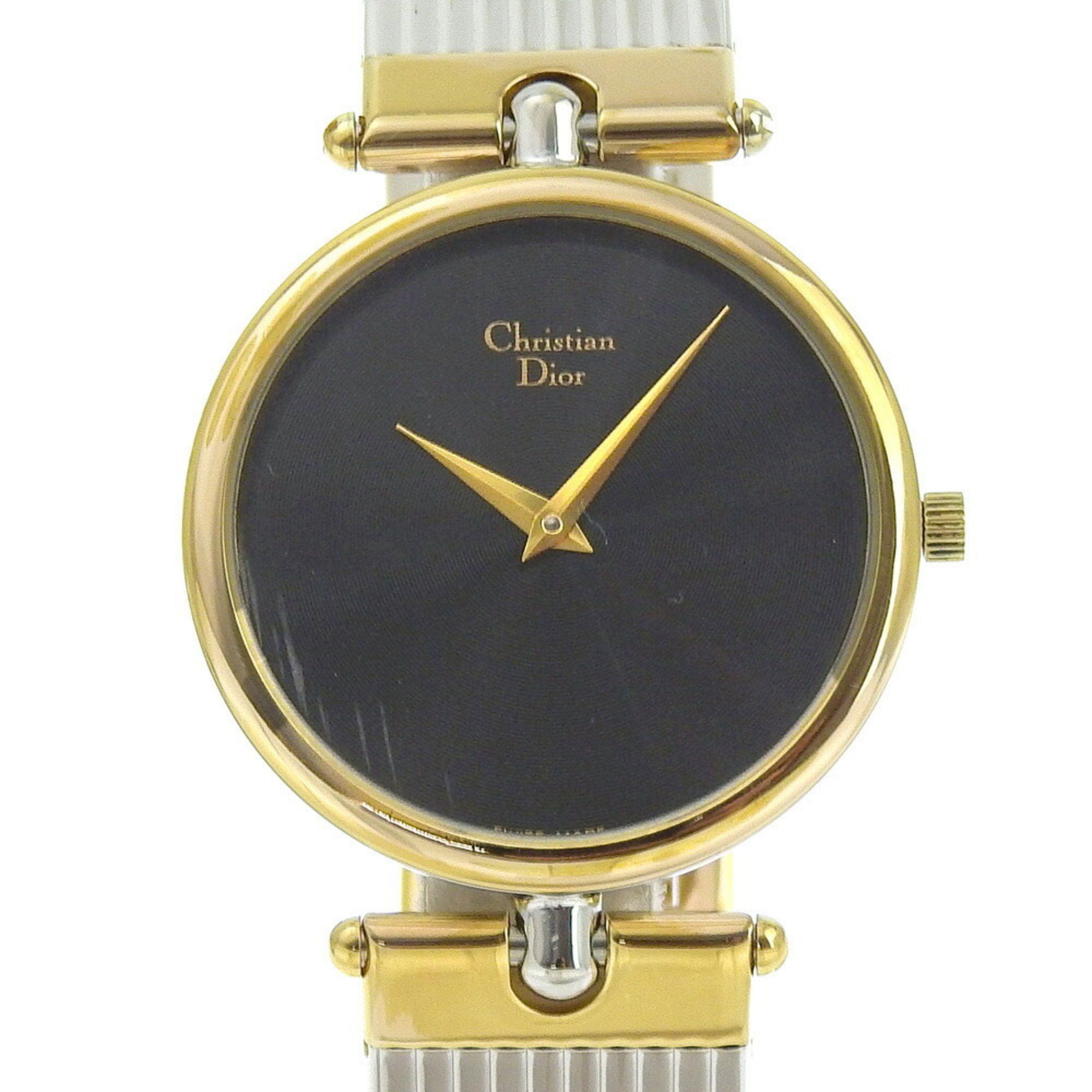 Dior Christian Dior Watch 3026 Stainless Steel x Gold Plated Quartz Analog Display Black Dial Women's Size ONE SIZE - 1 Thumbnail