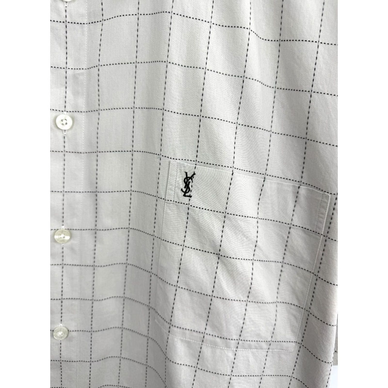 Yves Saint Laurent VINTAGE Yves Saint Laurent YSL Shirt 2XL Grey 90s Cotton Logo Short Sleeve Men's T-Shirt, 90s, Vintage, Gray, 2XL, Mens Size US XXL / EU 58 / 5 - 4 Thumbnail