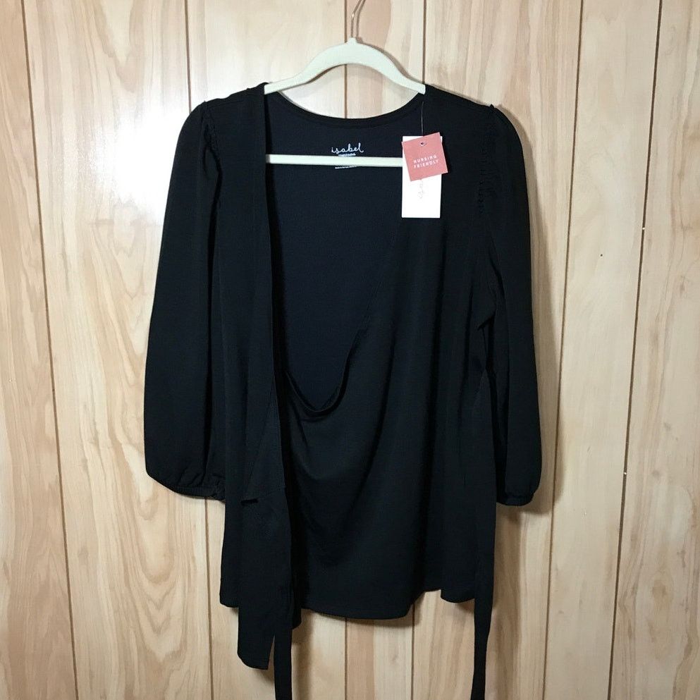 Other ngrid + Isabel Black V-Neck 3/4 Sleeve Nursing Wrap Top M Size M / US 6-8 / IT 42-44 - 3 Thumbnail