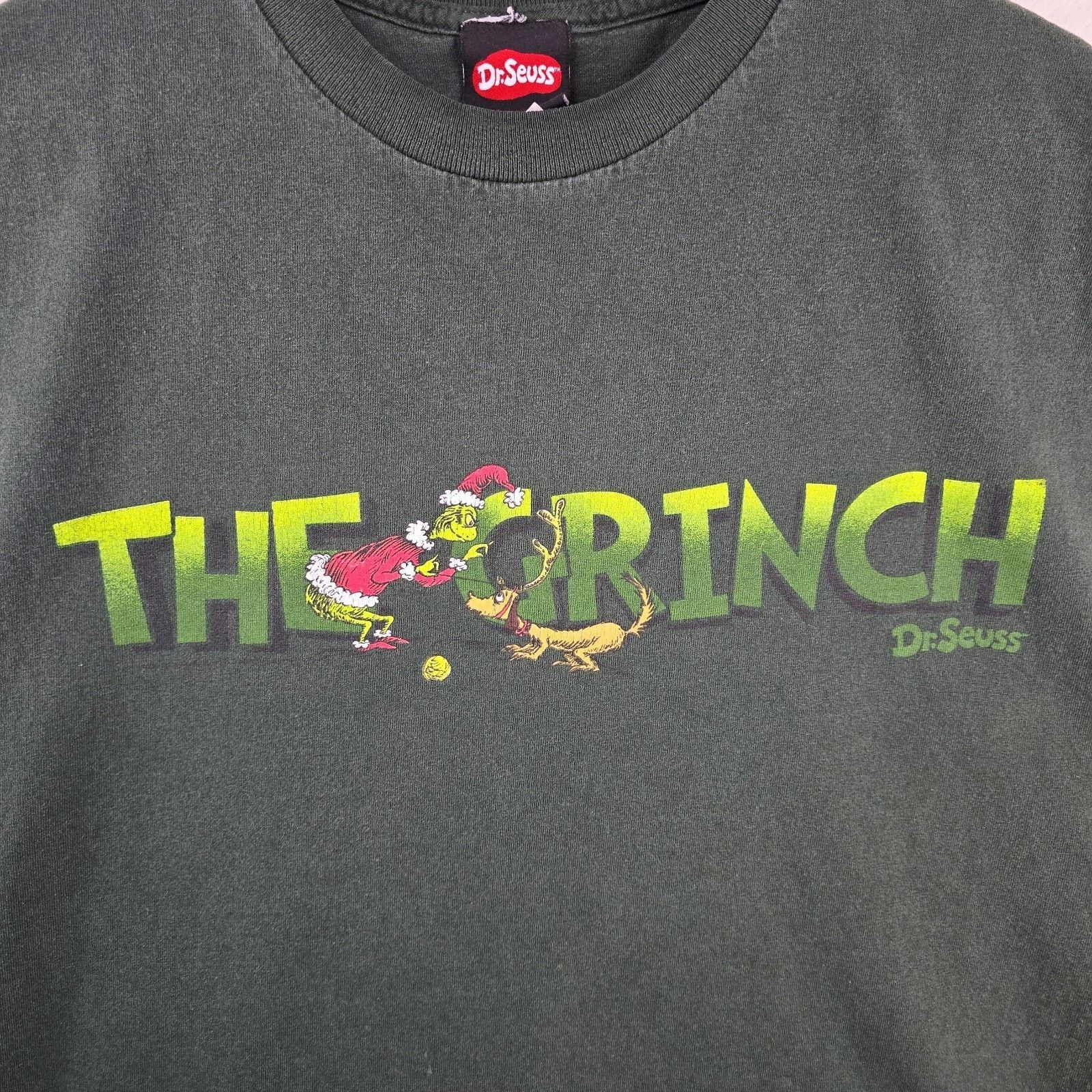 Alstyle Vtg Dr. Seuss The Grinch Shirt XL Green Christmas Chopped Size US XL / EU 56 / 4 - 3 Thumbnail