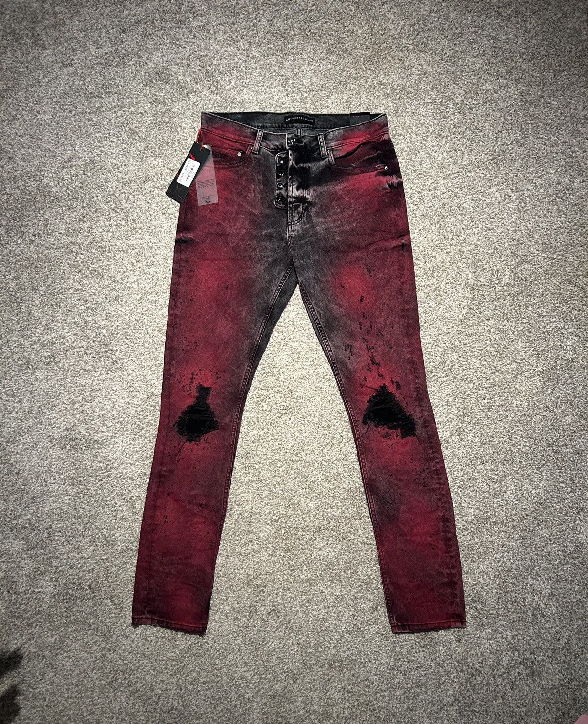 Other “ARTMEETSCHAOS” Black/ Red stain and ripped distressed Size US 33 - 1 Thumbnail