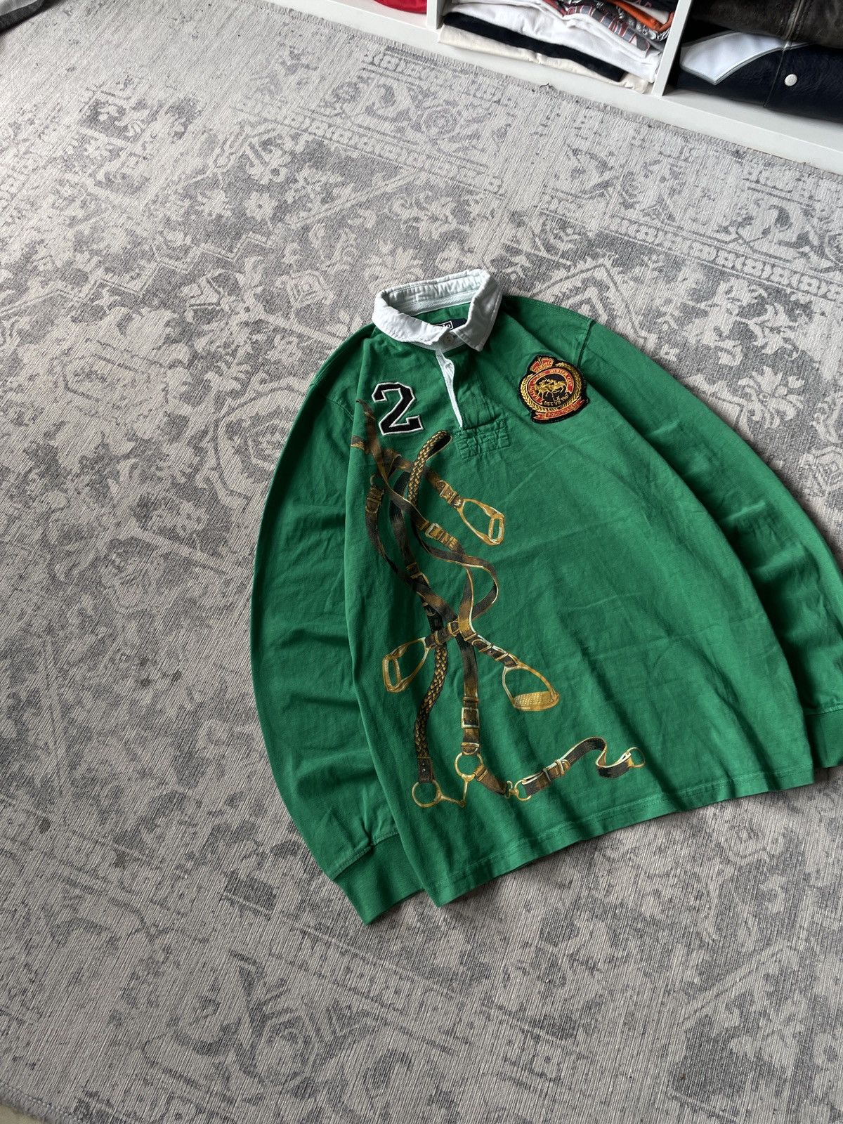 Polo Ralph Lauren Polo Ralph Lauren Vintage Rugby Polo Long Sleeve Size US L / EU 52-54 / 3 - 2 Thumbnail