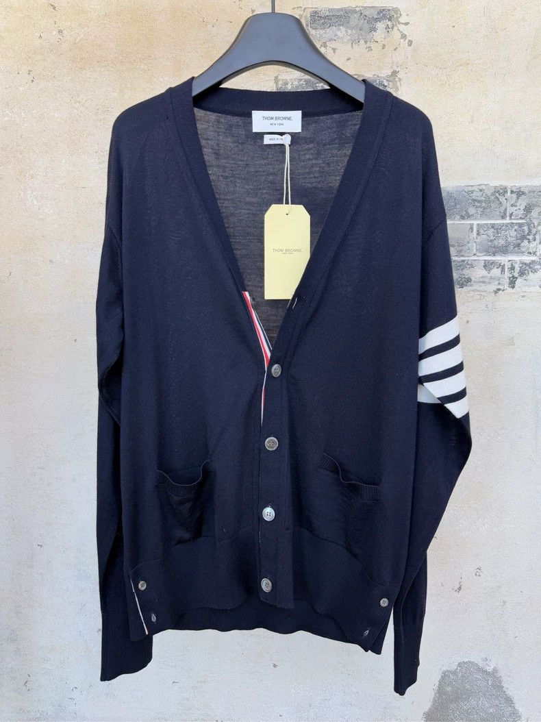 Thom Browne THOM BROWNE Classic Wool Base Striped 5-Button Cardigan 250 Size US XL / EU 56 / 4 - 2 Thumbnail