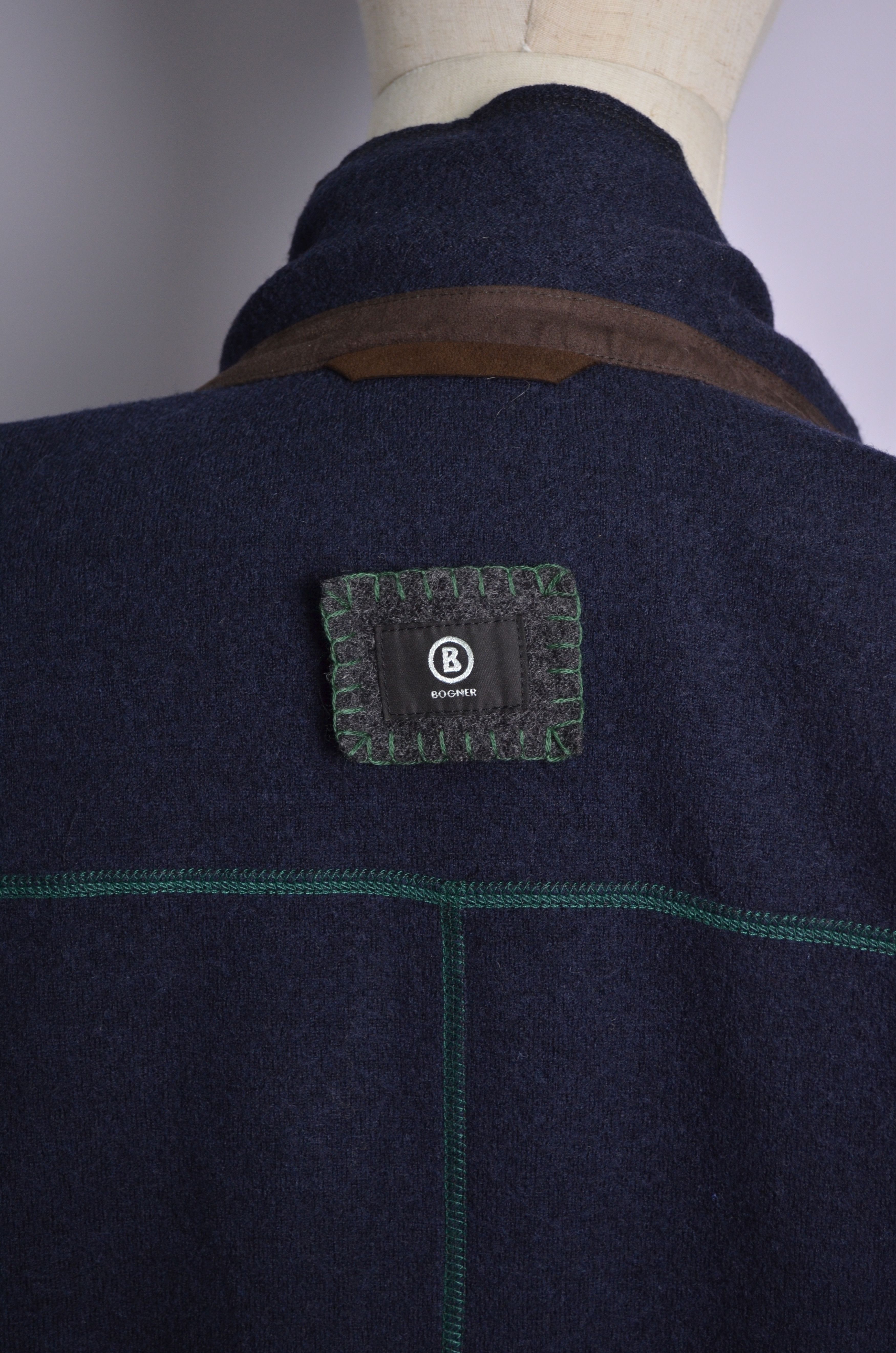 Bogner × Designer Bogner 100% Wool Navy Unlined Knit Blazer Jacket Size US42 Size 42R - 17 Thumbnail