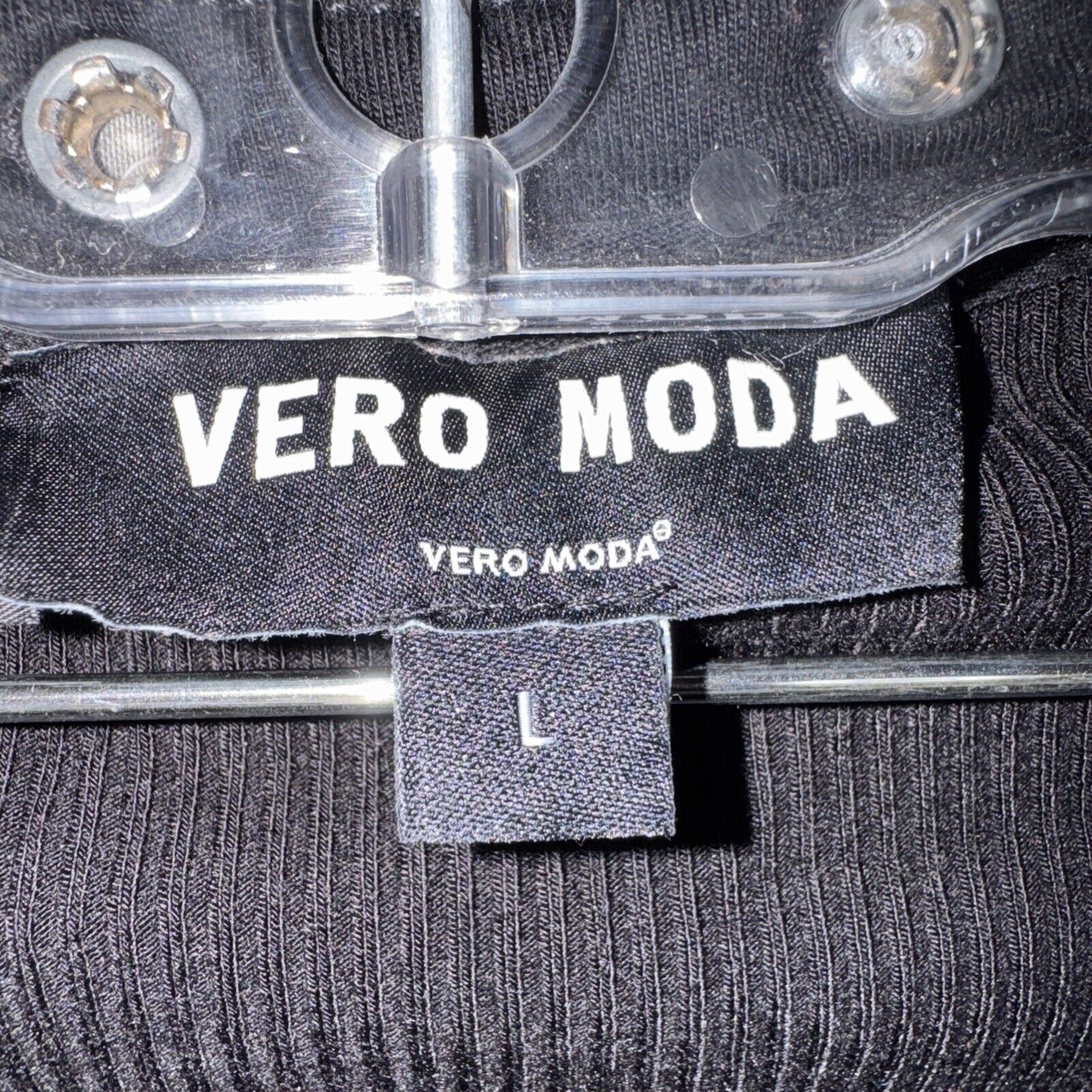 Other Vero Moda Minder Rib Jersey Women Size Large Black 3/4 Sleev Size L / US 10 / IT 46 - 3 Thumbnail