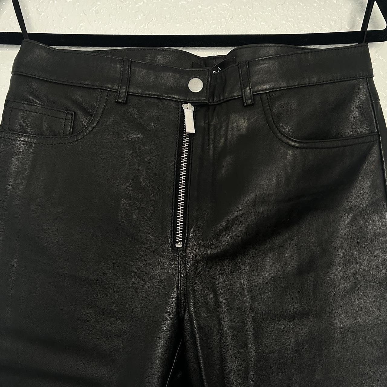 Muubaa Muubaa Silver Contrast Flare Leather Pants Size 27" / US 4 / IT 40 - 7 Thumbnail