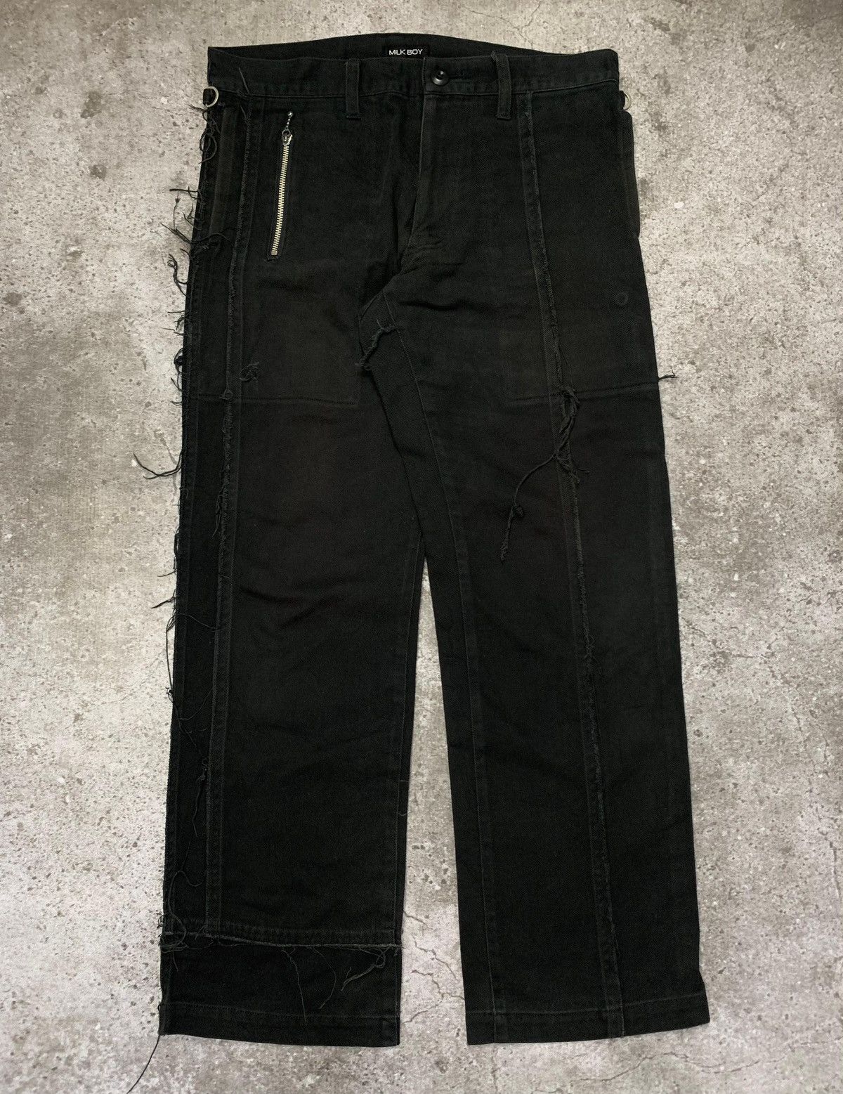 Japanese Brand Y2k Style MILKBOY Japan Gothic Distressed Pants Size US 30 / EU 46 - 1 Thumbnail