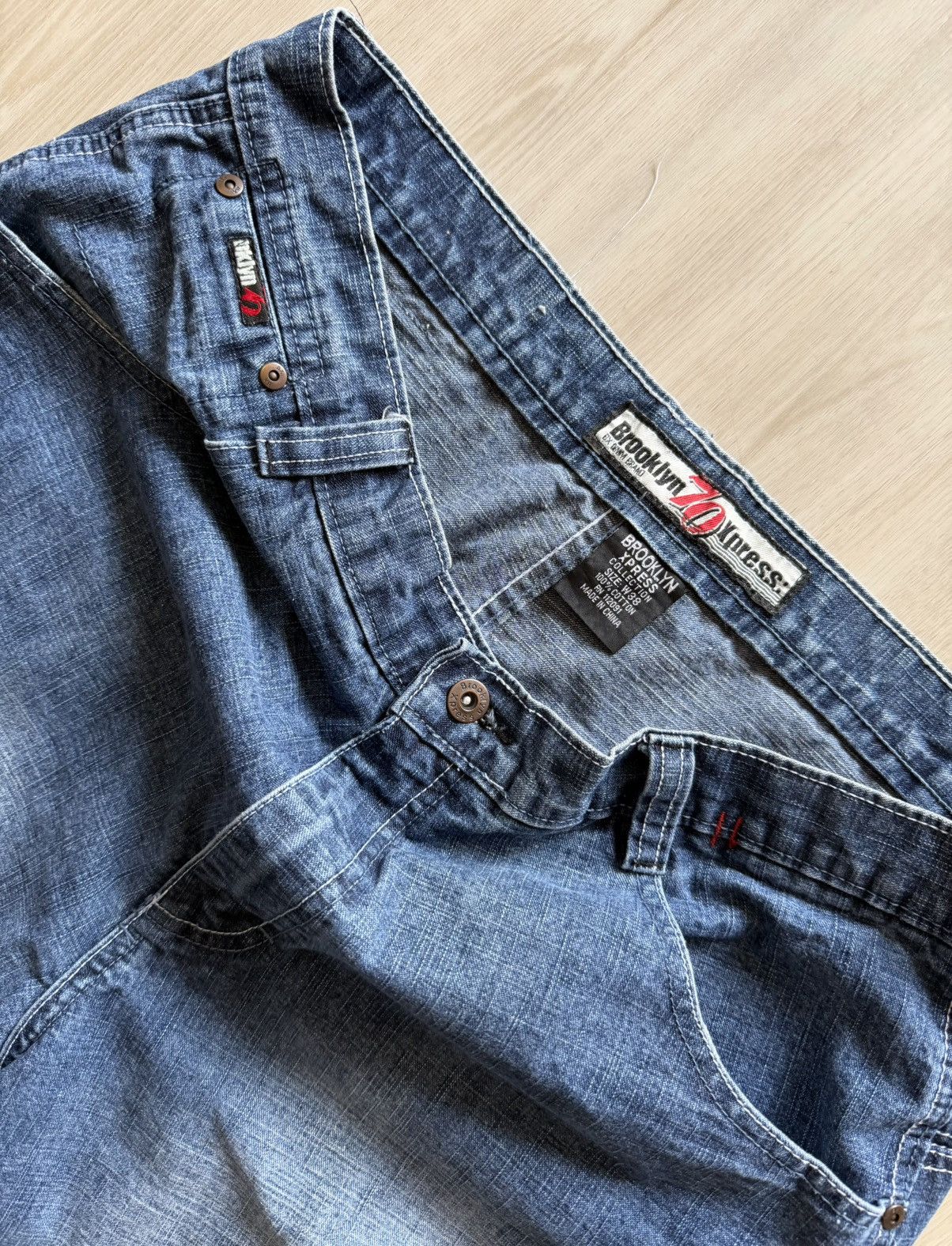Brooklyn Xpress Y2K Brooklyn Express Denim Jean Shorts Sz 38 Grunge Hip Hop Size US 38 / EU 54 - 3 Thumbnail