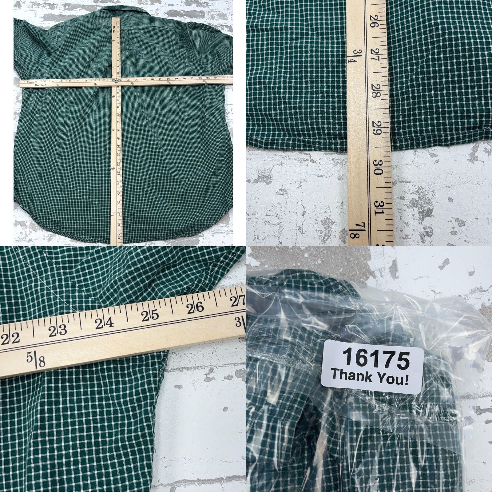 Ralph Lauren Ralph Lauren Shirt Men 18 36 Green Check Button Up Custom Fit Dress Poplin Grid Size 48R - 8 Thumbnail