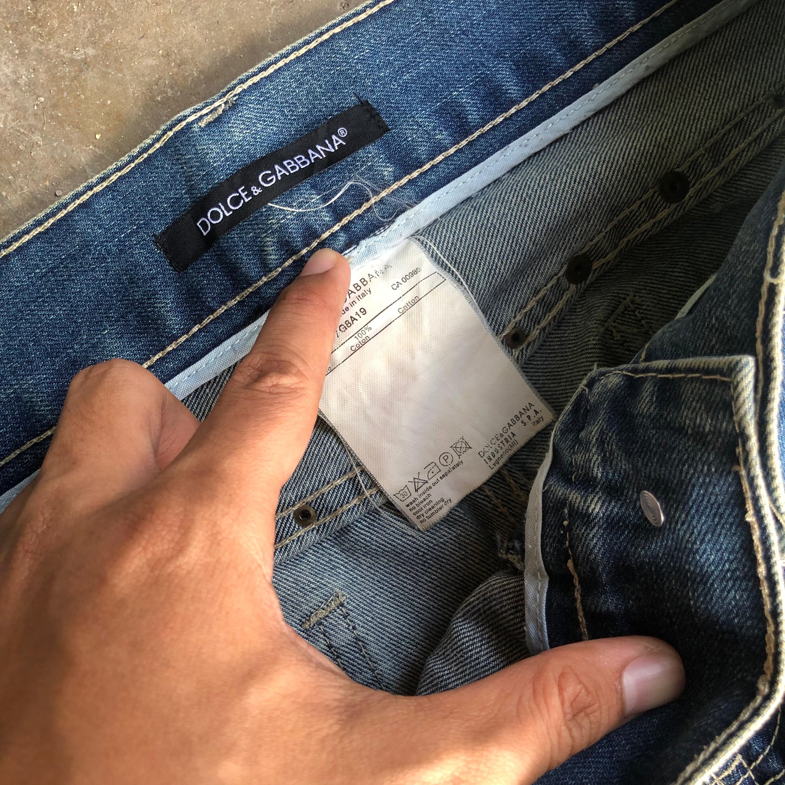 Dolce & Gabbana Dolce & Gabbana Studed Crushed Jeans Size US 34 / EU 50 - 7 Thumbnail