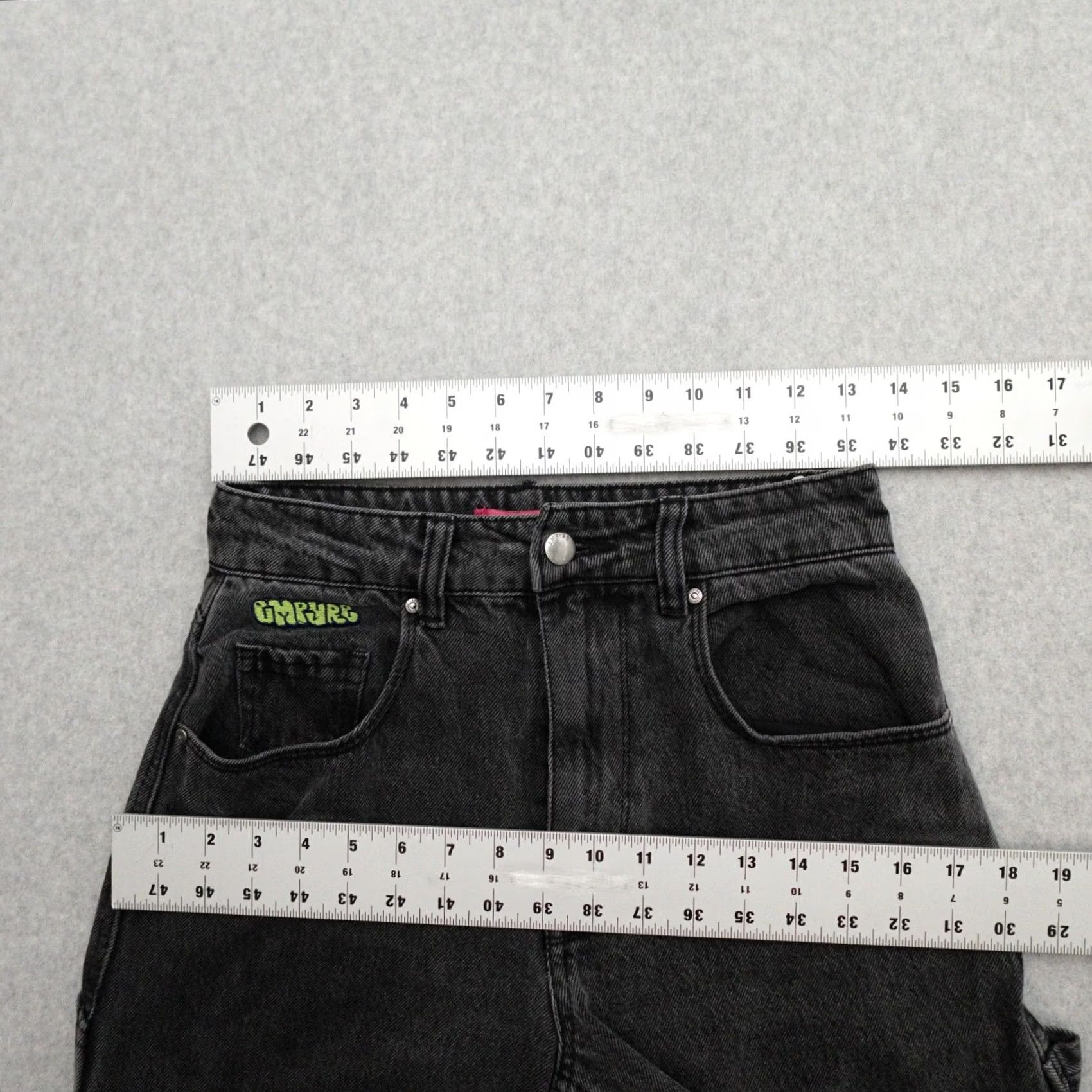 Empyre EMPYRE Jeans Womens 0 Tori Denim Skater Carpenter Baggy 0x30 Faded Charcoal Size 25" / US 0 / IT 36 - 7 Thumbnail