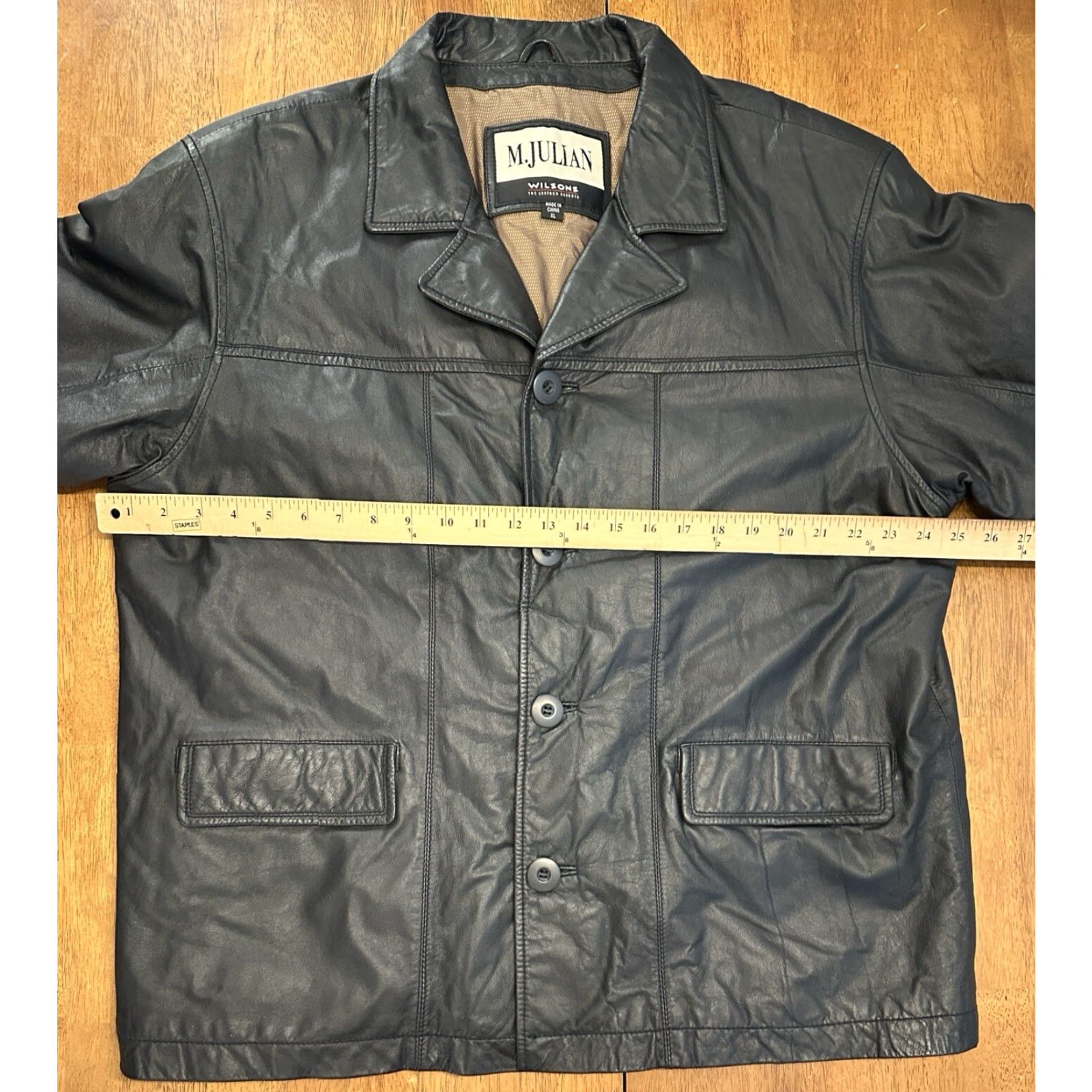 Wilson VINTAGE Wilson Leather Jacket XL Men Black Button Up Thinsulate Lined Inside Pockets Retro Size US XL / EU 56 / 4 - 6 Thumbnail