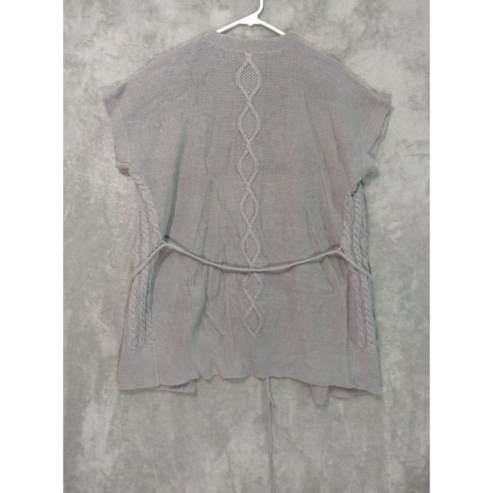 Eddie Bauer Eddie Bauer Cardigan Women XL Gray Belted Cable Knit Open Front Boho Sweater Womens Size XL / US 12-14 / IT 48-50 - 2 Thumbnail