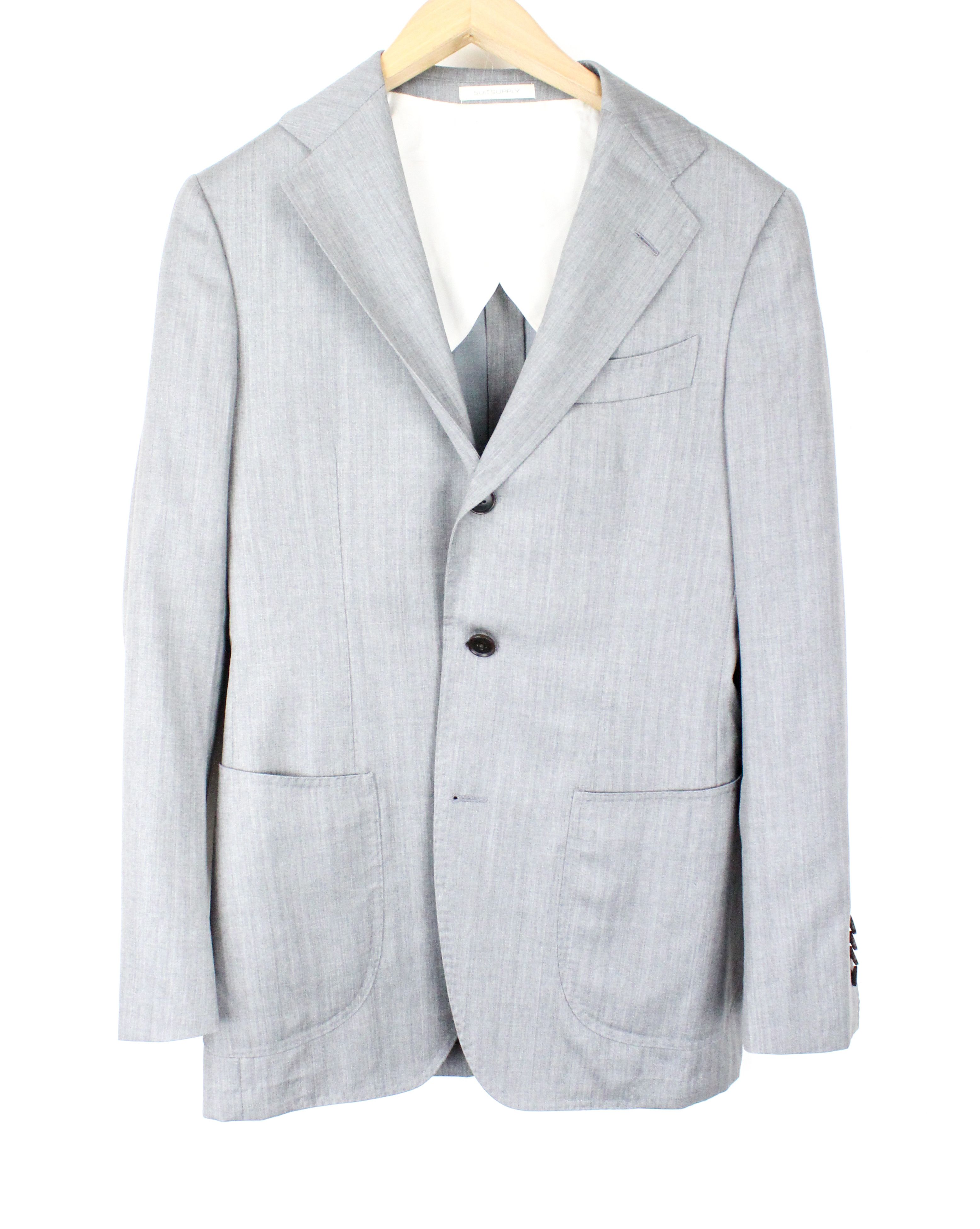 Suitsupply HAVANA PATCH UK34R Grey Wool Silk 2 Piece Suit 67489 Size 34R - 5 Thumbnail