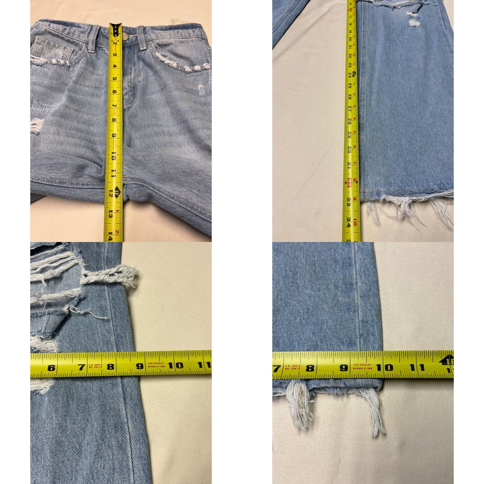 Vintage Altar State Jeans Womens Size 25X33 Wide Leg Light Wash Distressed NWT Size 42" / US 20 - 9 Thumbnail