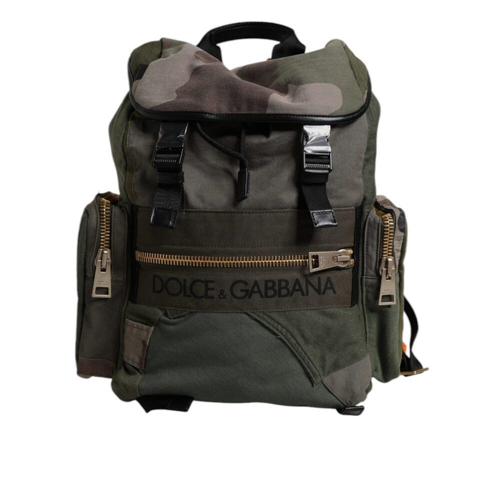 Dolce & Gabbana Dolce & Gabbana Military Green Patchwork Travel Backpack Bag Size ONE SIZE - 1 Thumbnail