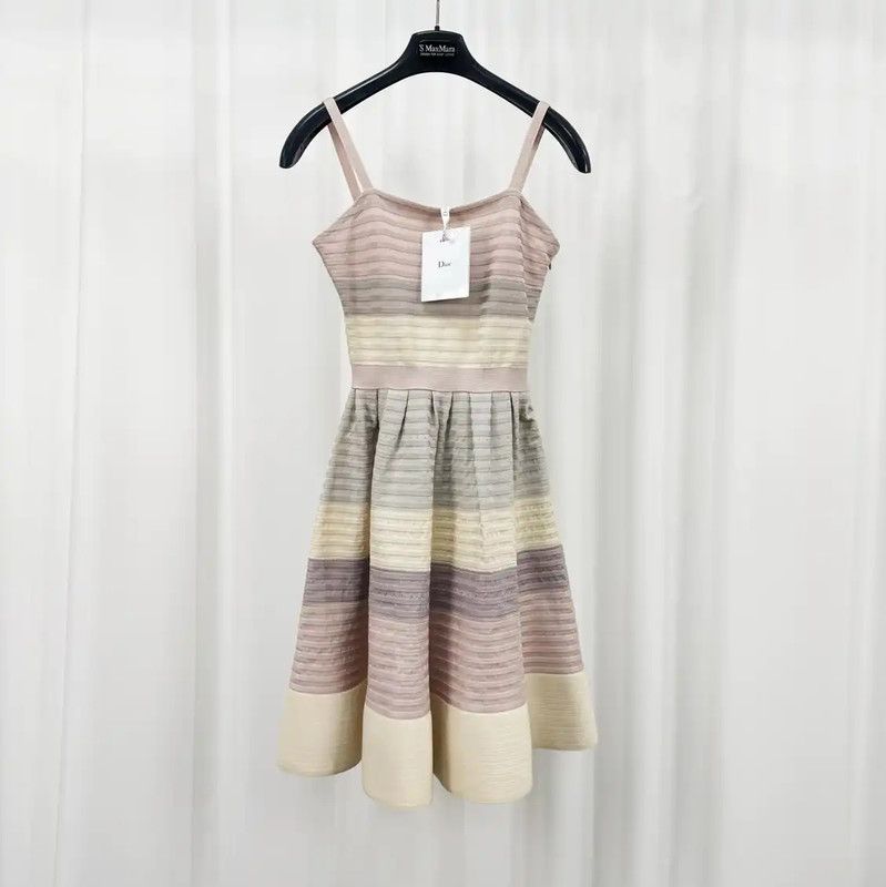 Dior Dior Pleated Silk Sleeveless Dress for Summer 0089 Size S / US 4 / IT 40 - 1 Thumbnail