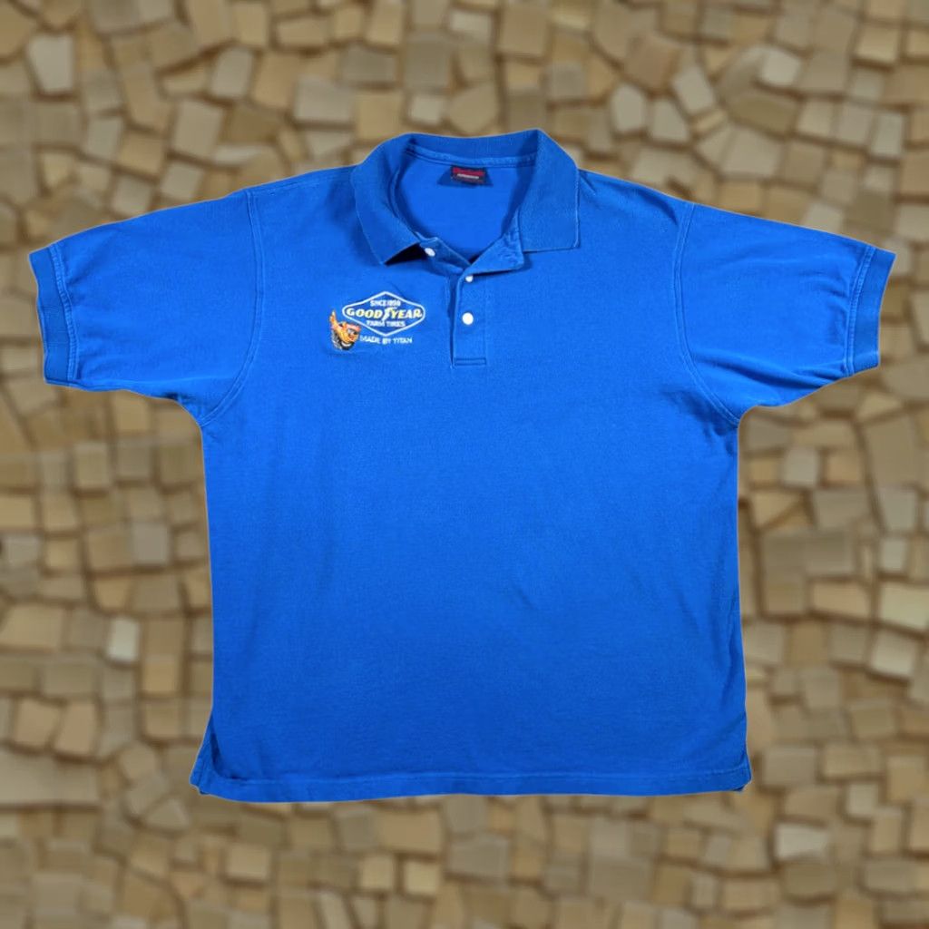 Vintage VINTAGE Goodyear Polo Shirt King Louie Men XL Blue Polo 90s USA Embroidered Farm Tires Titan Union Made Size US L / EU 52-54 / 3 - 1 Thumbnail