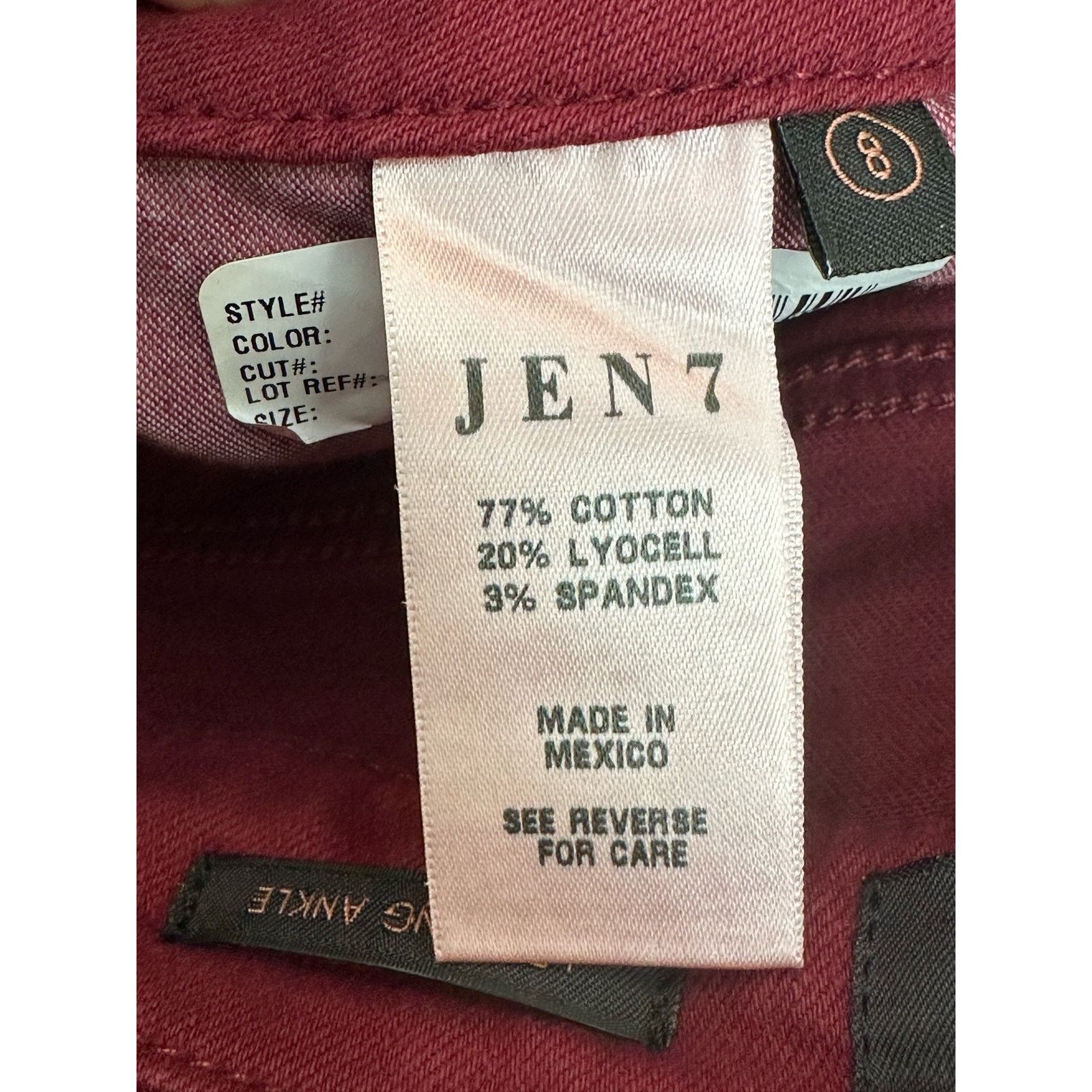 7 For All Mankind Jen7 red legging ankle stretch jeggings jeans size 8 Size 30" / US 8 / IT 44 - 5 Thumbnail
