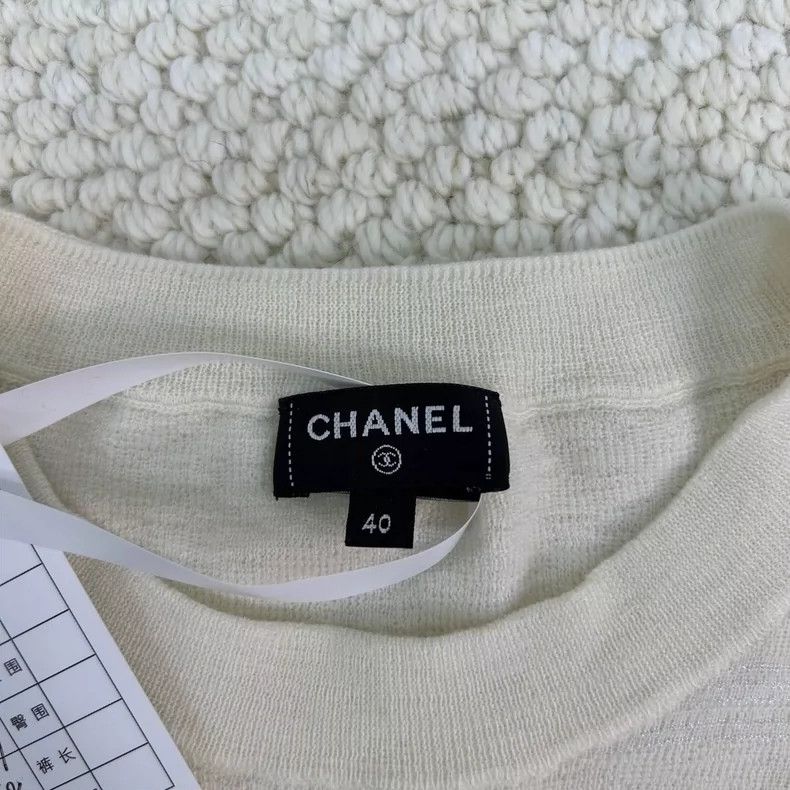 Chanel Chanel Silk cashmere short-sleeved knitted shirt Size S / US 4 / IT 40 - 4 Thumbnail