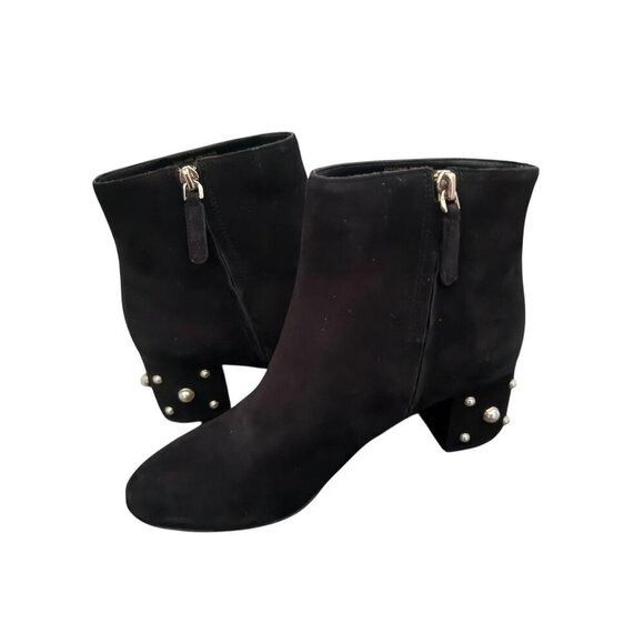 Kate Spade Kate Spade Womens Black Suede Taraji Faux Pearl Block Heel B Size US 8.5 / IT 38.5 - 6 Thumbnail