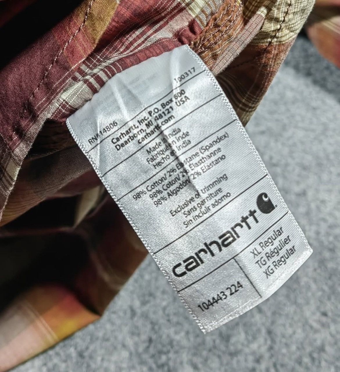 Carhartt × Vintage 2000s Carhartt Plaid Snap Button Longsleeve Shirt Size US XL / EU 56 / 4 - 6 Thumbnail