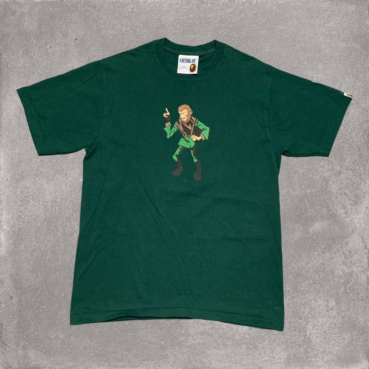 Bape Bape Medium Ape Graphic Green Tee Classic A Bathing Ape Size US M / EU 48-50 / 2 - 2 Thumbnail