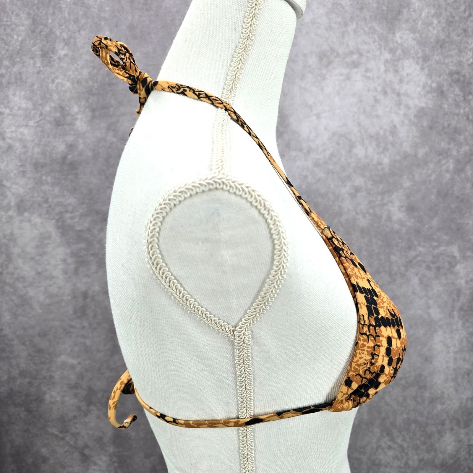 Other Yellow Black Animal Print String Padded Bikini Top Swim M Size M / US 6-8 / IT 42-44 - 2 Thumbnail