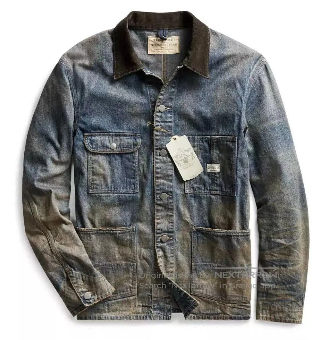 RRL Ralph Lauren denim chore jacket with corduroy collar. Size US XL / EU 56 / 4 - 1 Thumbnail