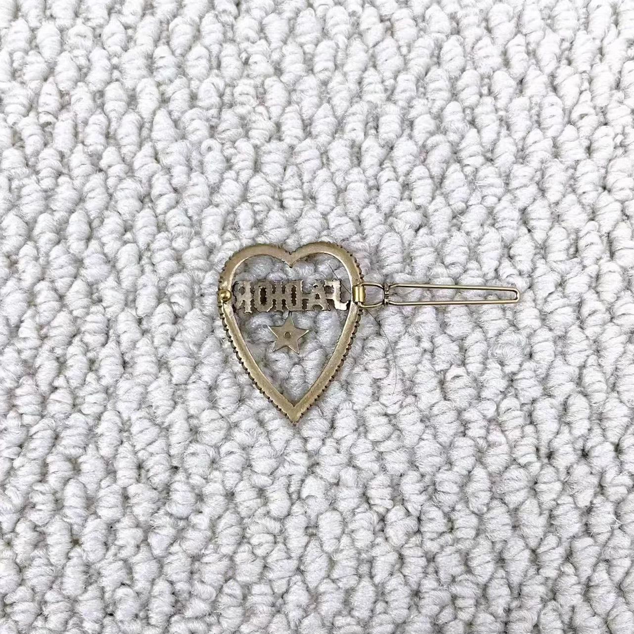 Dior Dior heart crystal lucky star logo hairclip/brooch Size ONE SIZE - 4 Thumbnail