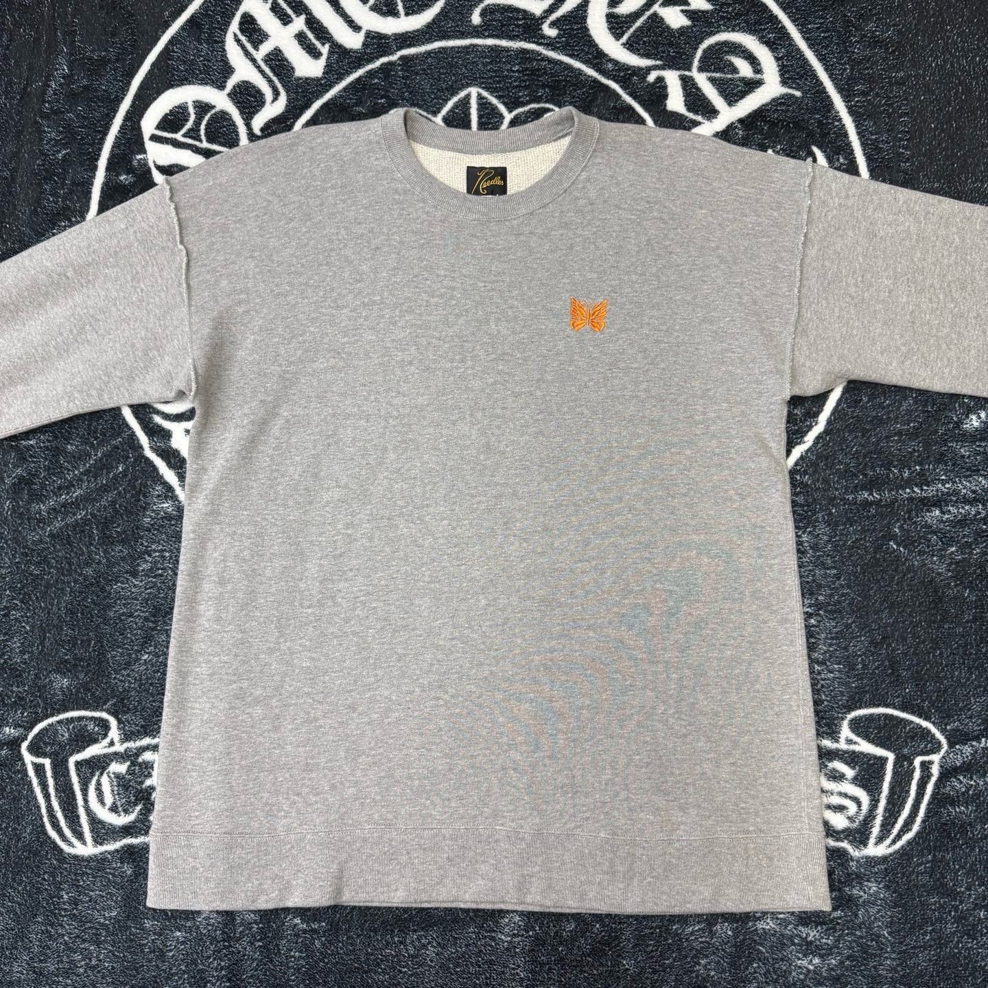 Needles Needles Embroidered Gray Hoodie M Men Size US M / EU 48-50 / 2 - 1 Thumbnail