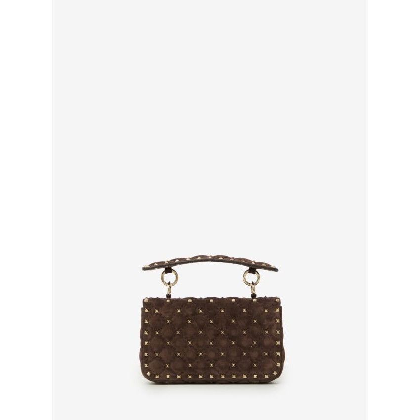 Valentino VALENTINO GARAVANI Small Rockstud Spike Brown Shoulder Bag N Size ONE SIZE - 3 Thumbnail