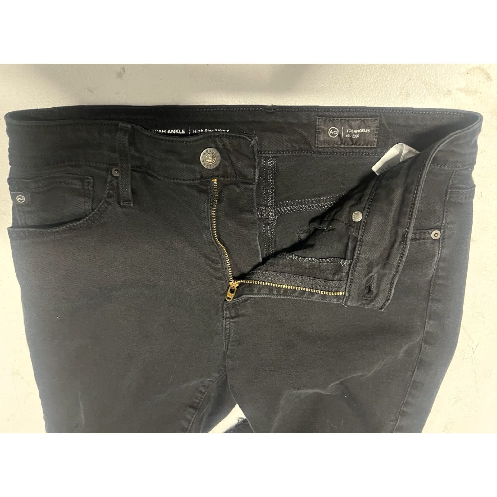 Vintage Adriano Goldschmied The Farrah Skinny Ankle High Rise Size 26 Black Women Jeans 26 Skinny Black AG Farrah Womens Size ONE SIZE - 6 Thumbnail