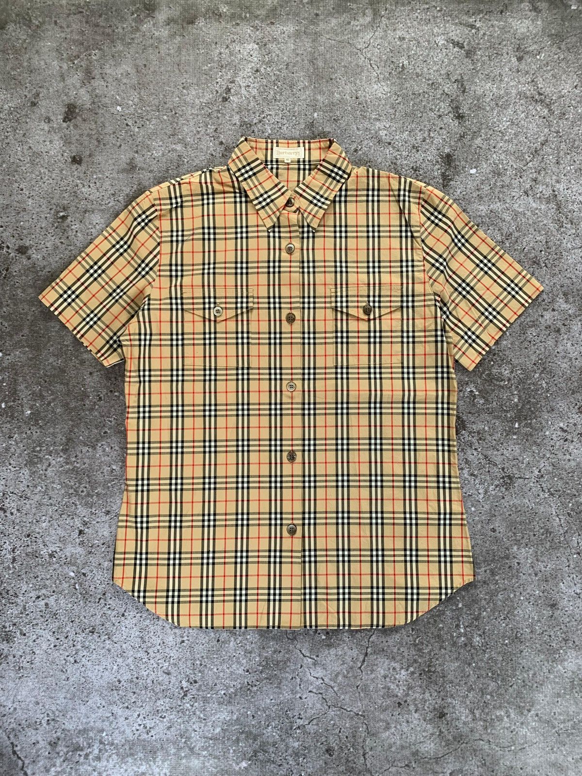 Burberry Vintage Burberrys Nova Check Button Shirt Size S / US 4 / IT 40 - 1 Thumbnail