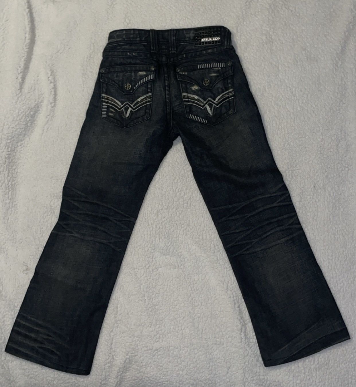 image of Affliction Jeans Black Embroidered Back Pocket, Men's (Size 29)