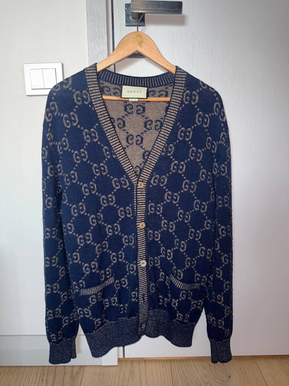 Gucci Gucci jacquard all-over print kni cardigan Size US L / EU 52-54 / 3 - 2 Thumbnail