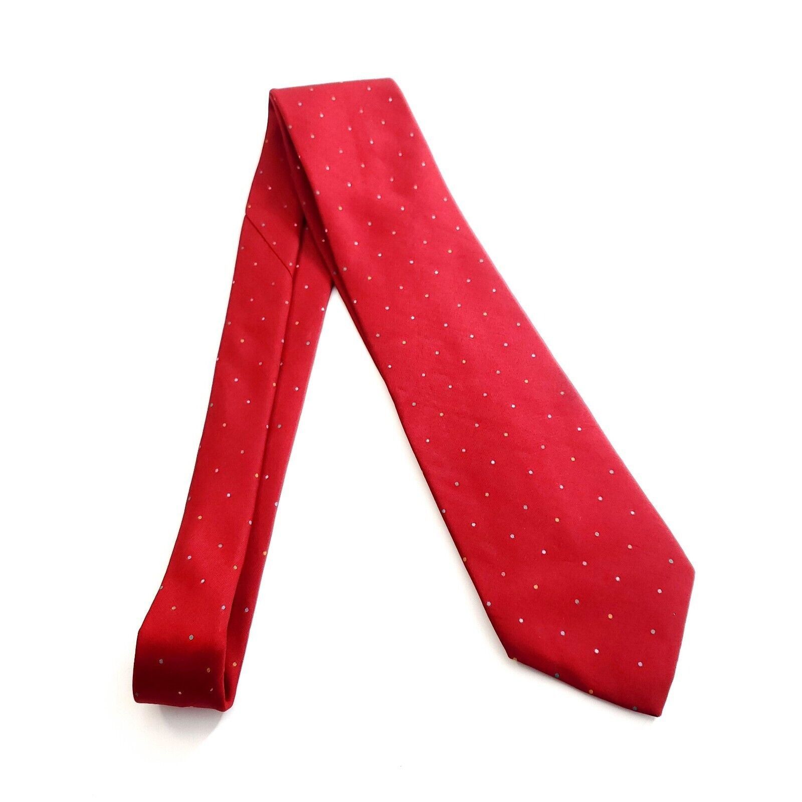 Alexander Julian Alexander Julian Colours Red Print Short Polka Dot Silk Tie Size ONE SIZE - 5 Thumbnail