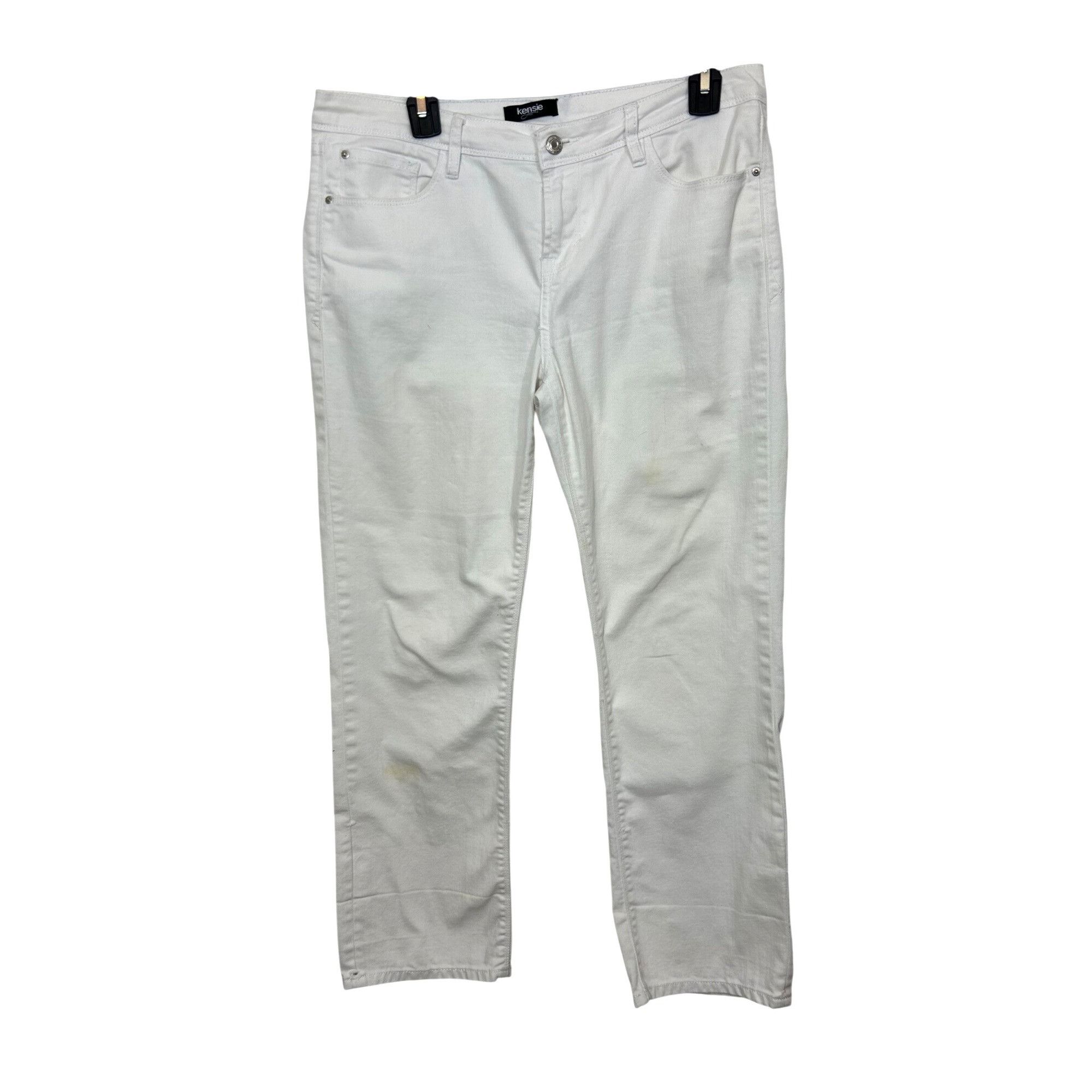 Other Kensie Jeans White 30 Tomboy Straight Ankle 5-pocket Denim Z Size 30" / US 8 / IT 44 - 1 Thumbnail