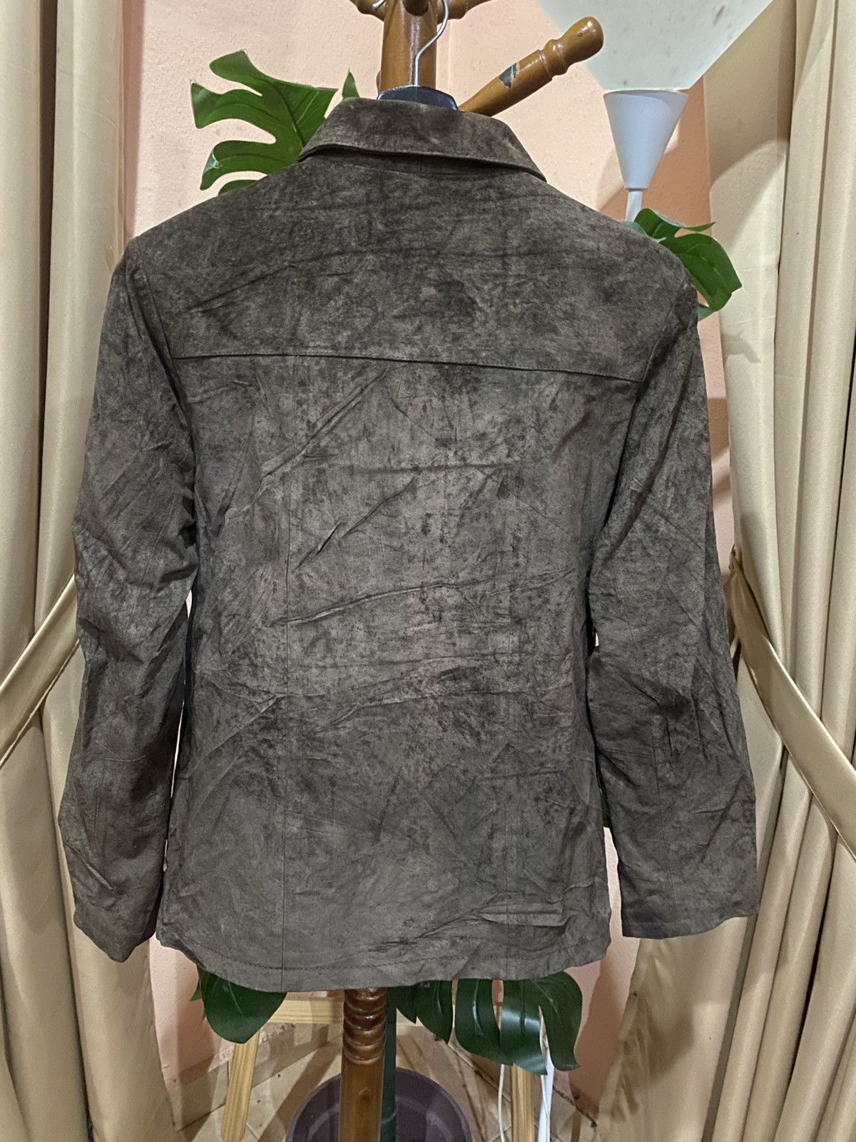 Leather Vintage Olive Green Suede Leather Utility Jacket Size F Size M / US 6-8 / IT 42-44 - 7 Thumbnail