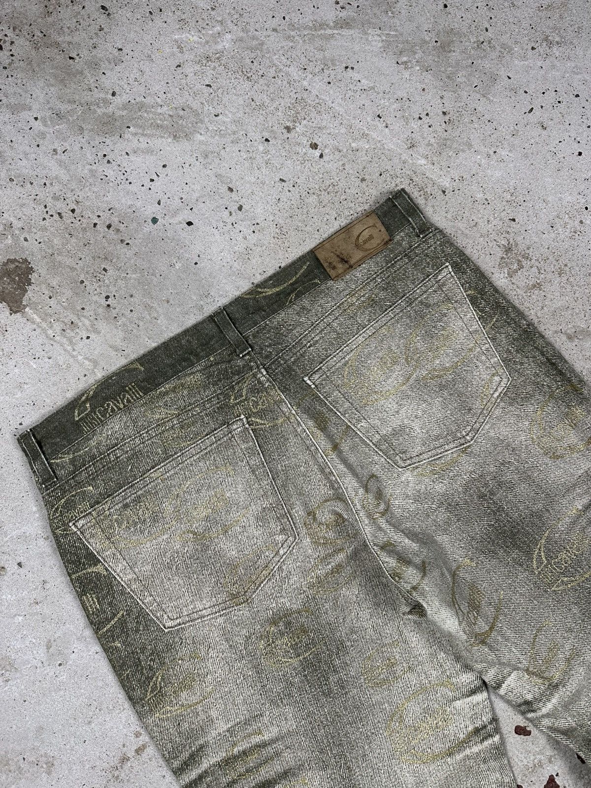 Just Cavalli Vintage 2000s Roberto Just Cavalli Monogram Flare Denim Pant Size 31" - 12 Thumbnail