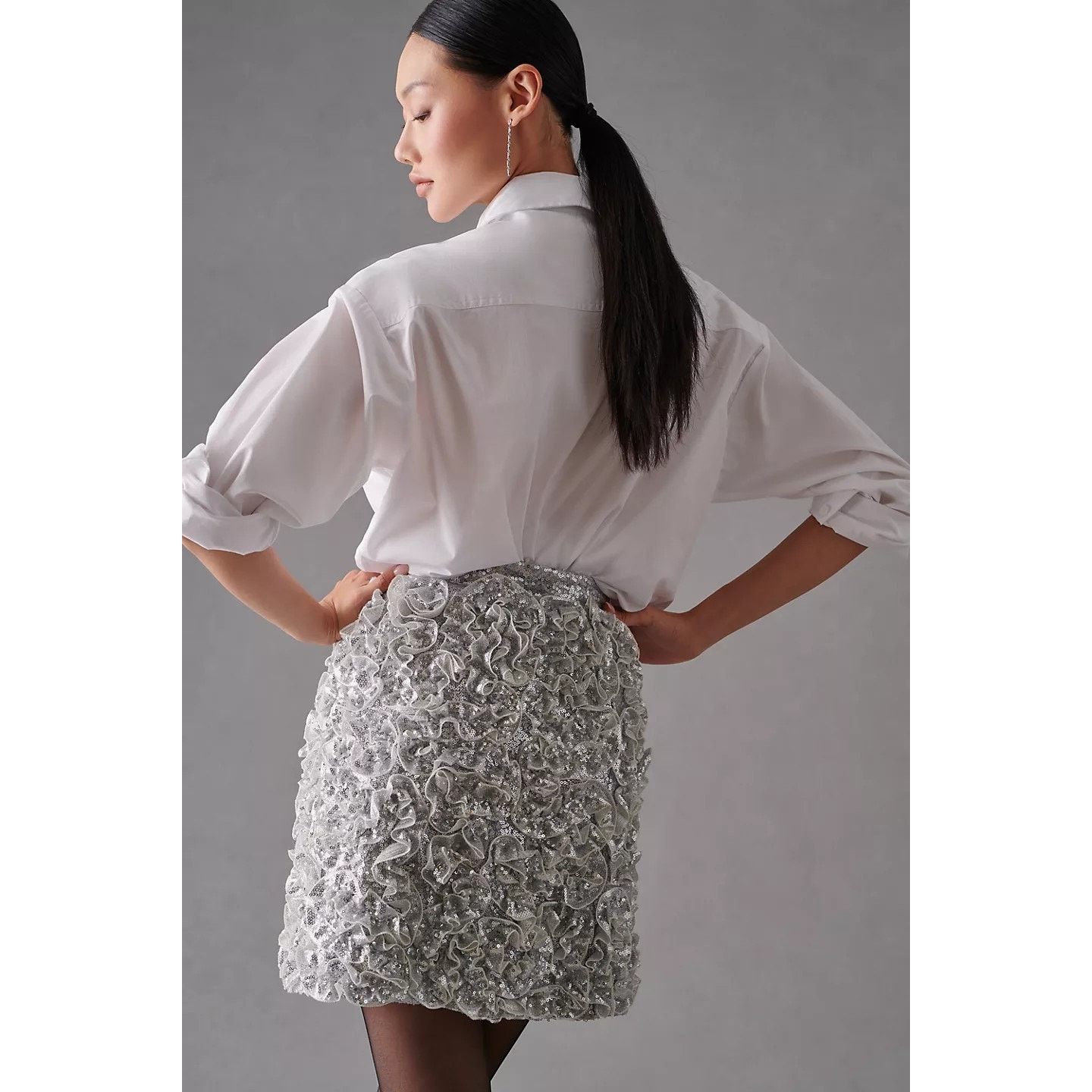 Anthropologie New Anthropologie Mare Mare 3-D Sequin Mini Skirt $198 SMALL Size 28" / US 6 / IT 42 - 6 Thumbnail