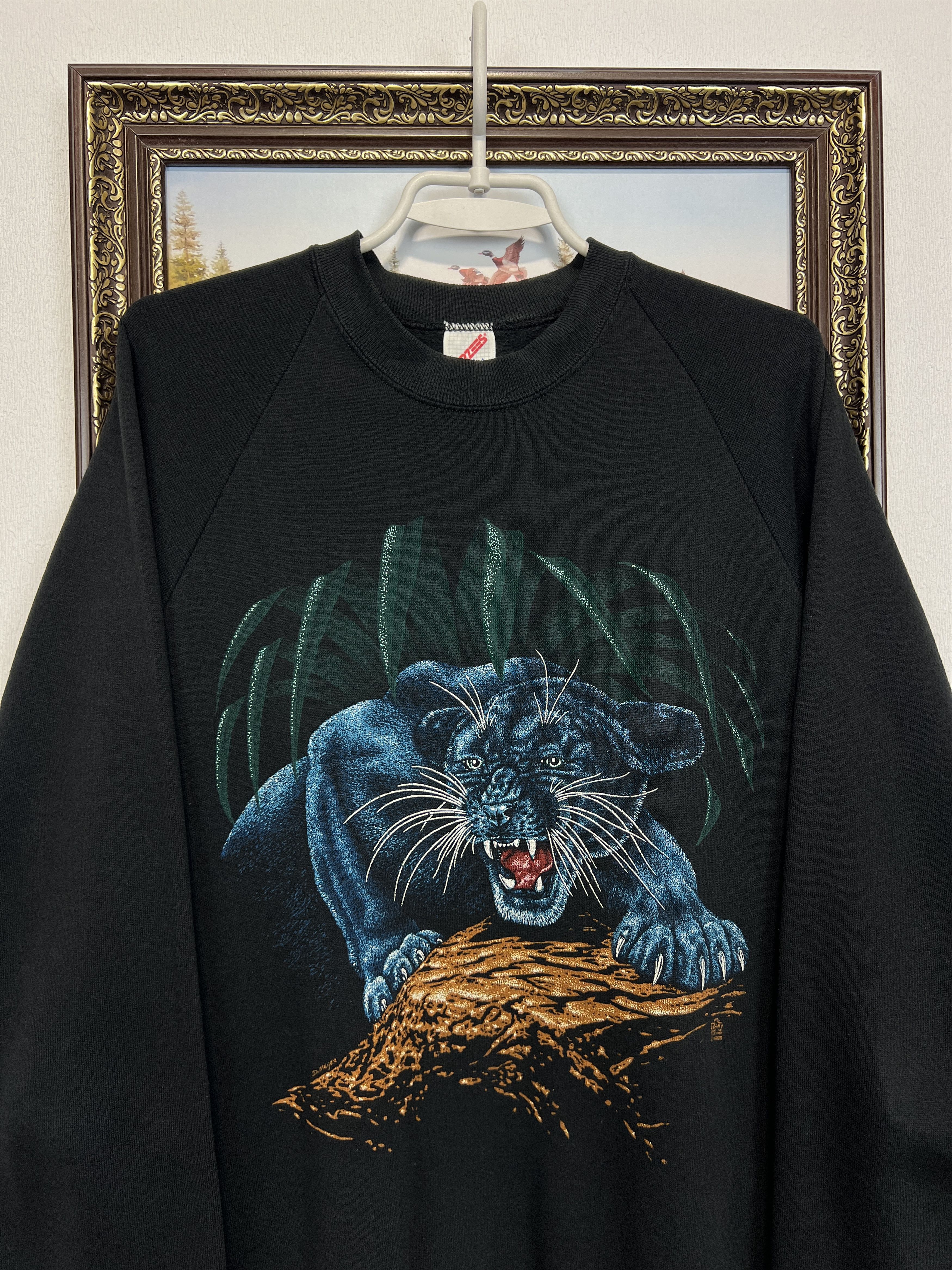 Vintage Black Panthers Wild Animal Over Print Sweatshirt Crewneck Size US L / EU 52-54 / 3 - 2 Thumbnail