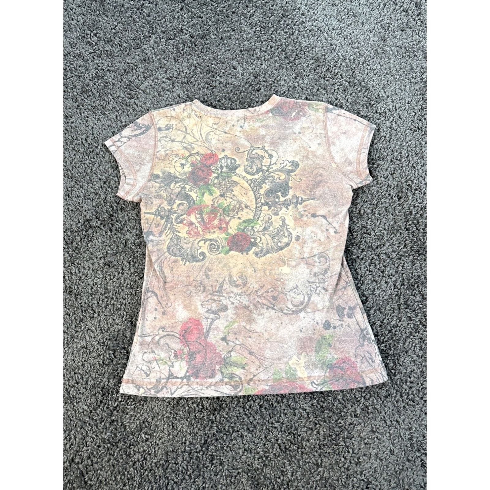 Gloverall VINTAGE Apt 9 T Shirt Womens Medium Rhinestone All Over Print Pink 90s White Crew Neck Mens? Womens Size M / US 6-8 / IT 42-44 - 5 Thumbnail