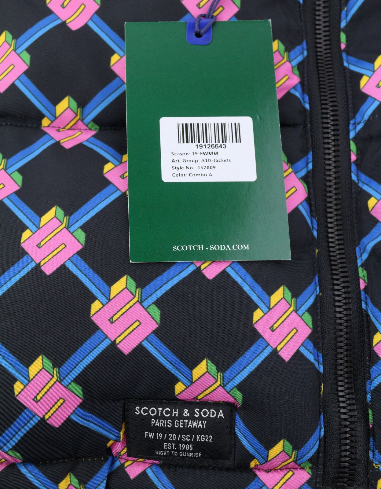 Scotch & Soda L Reversible Quilted Logo Print Puffer 88476 Size L / US 10 / IT 46 - 9 Thumbnail
