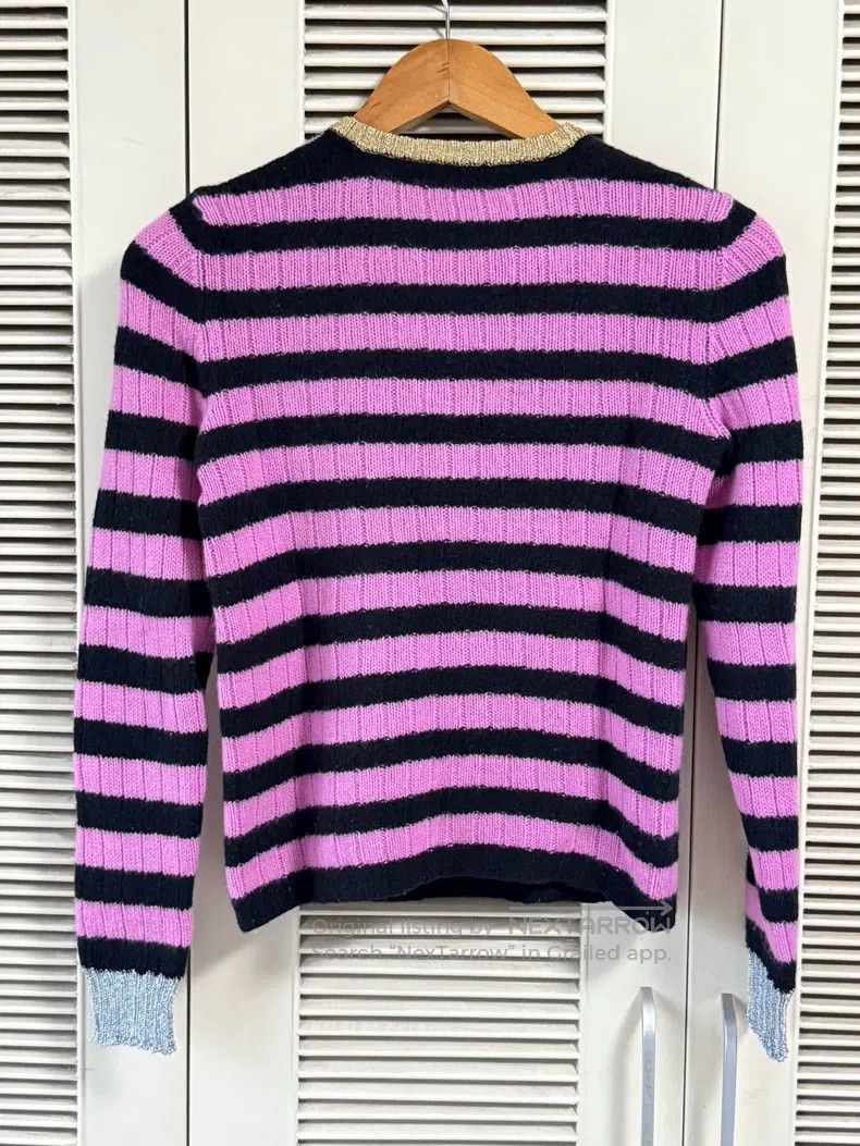 Gucci Gucci Pink striped cat embroidered sweater Size XS / US 0-2 / IT 36-38 - 2 Thumbnail