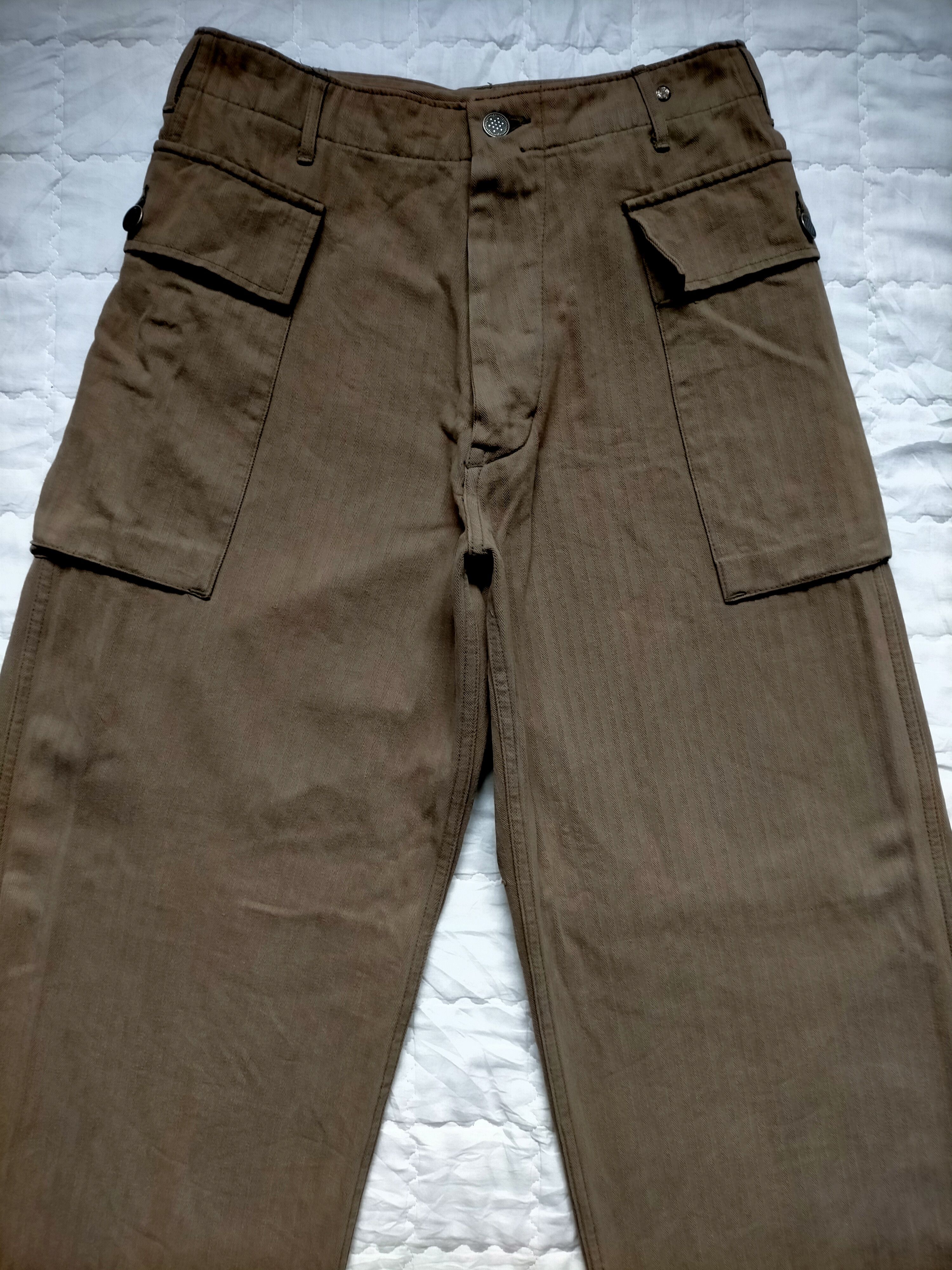 Japanese Brand × Vintage WW2 Army Green 13 Star HBT Trouser Pants Size US 28 / EU 44 - 3 Thumbnail