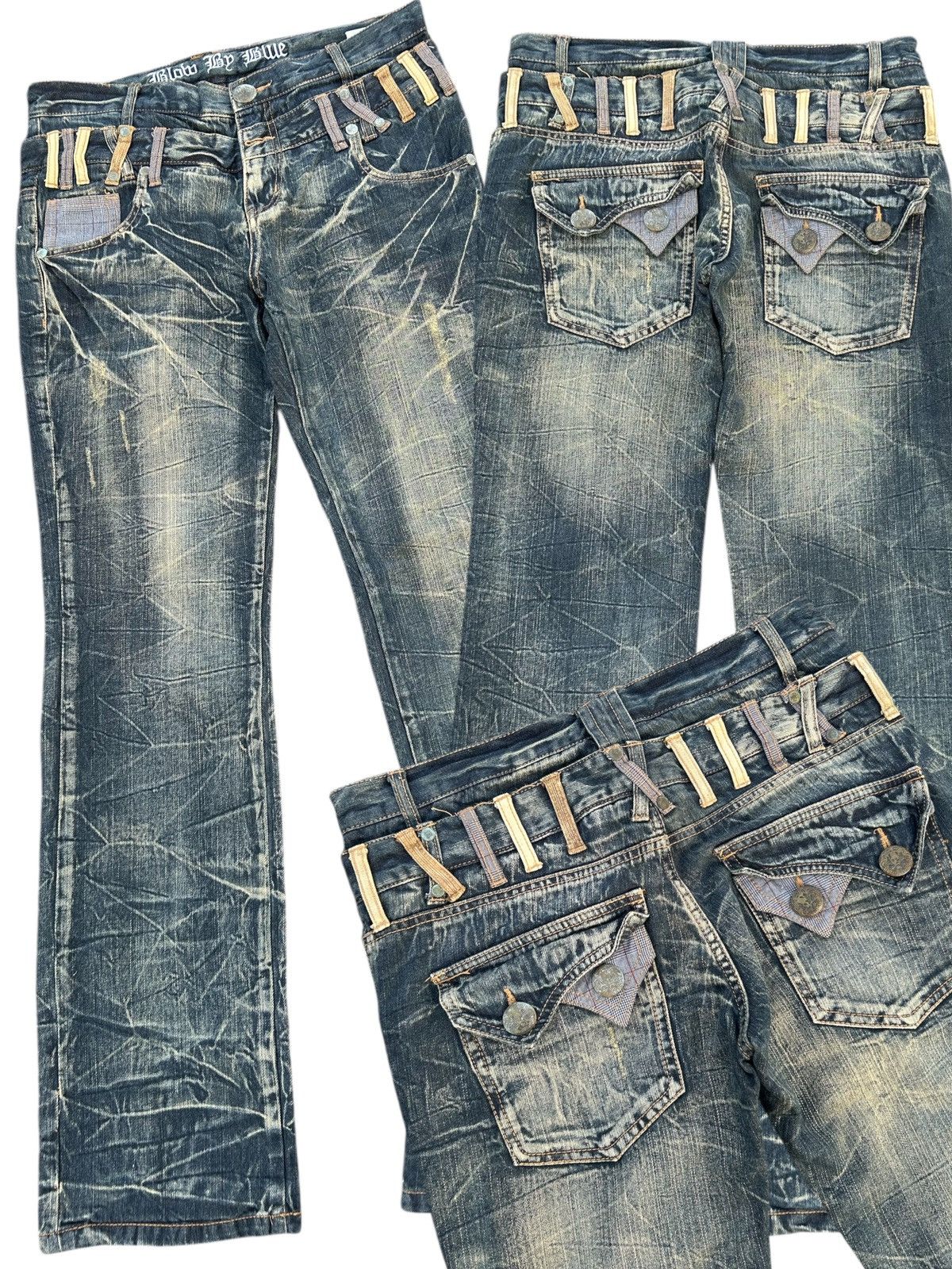 Japanese Brand × Kapital × Vintage Double Waist Skull Japanese Punk Style Denim Jeans Size US 33 - 1 Thumbnail