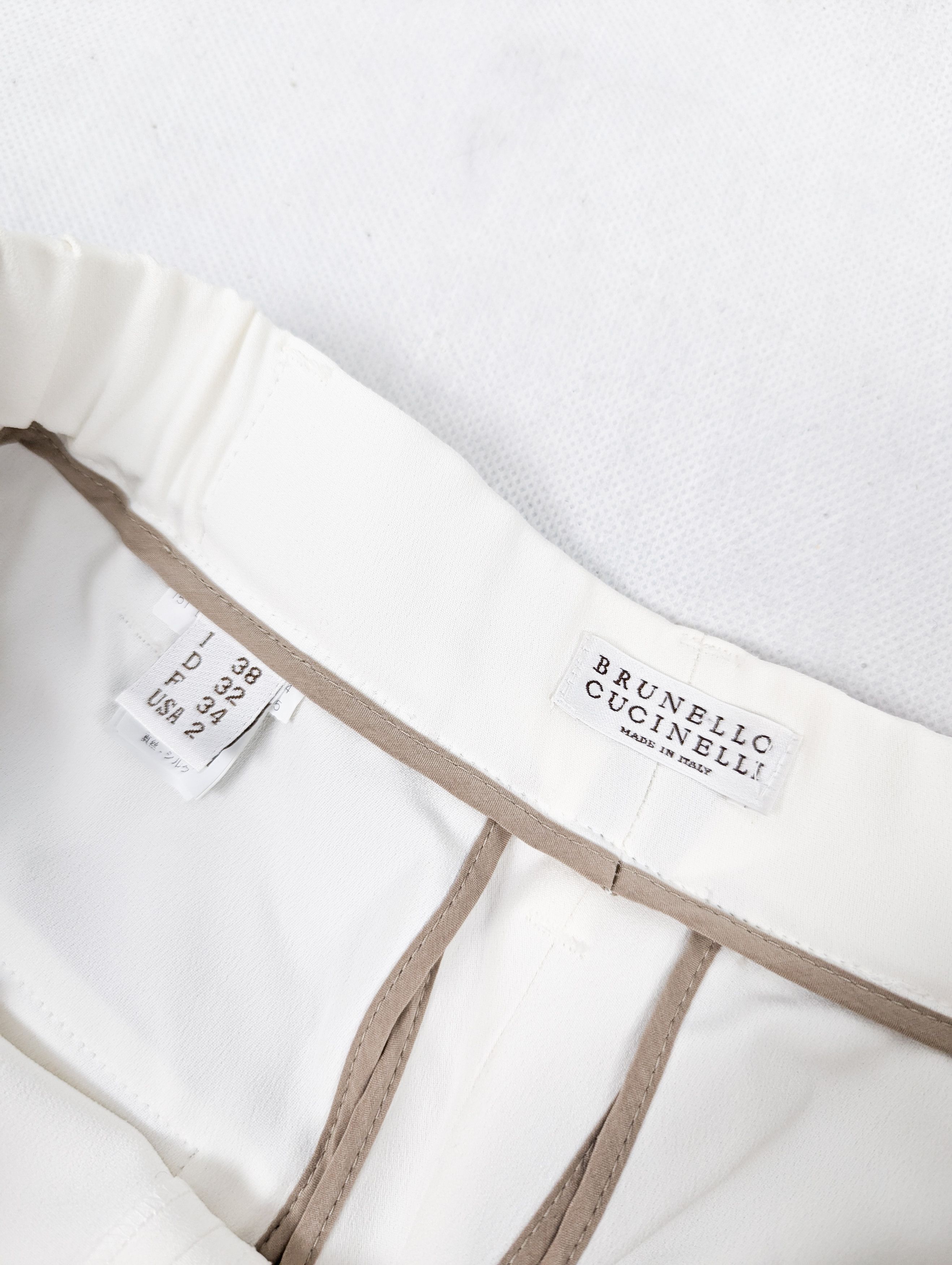 Brunello Cucinelli Brunello Cucinelli white trousers pants Size 26" / US 2 / IT 38 - 5 Thumbnail