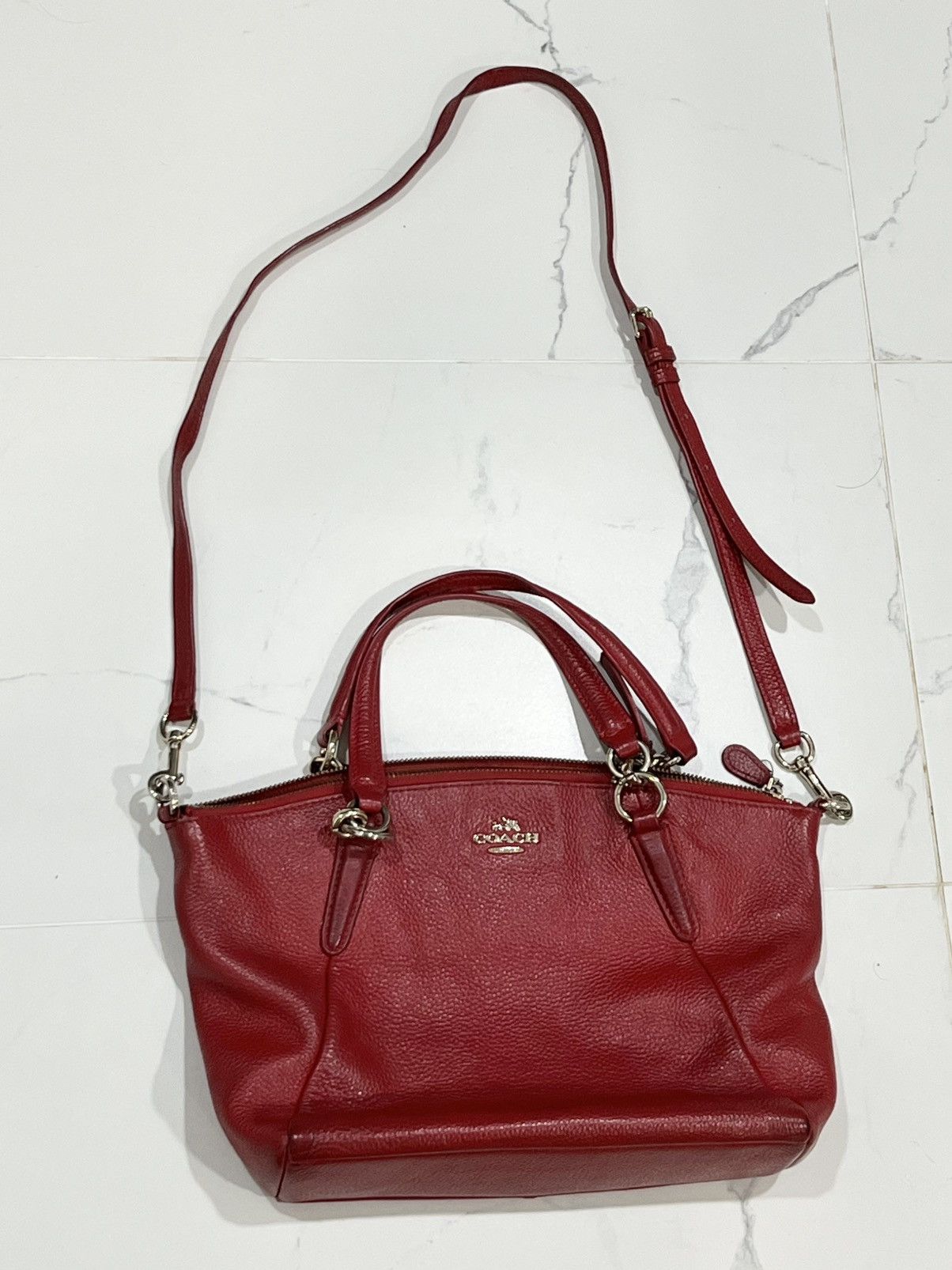 Coach Coach Small Kelsey Satchel Red Pebbled Bags Size ONE SIZE - 10 Thumbnail